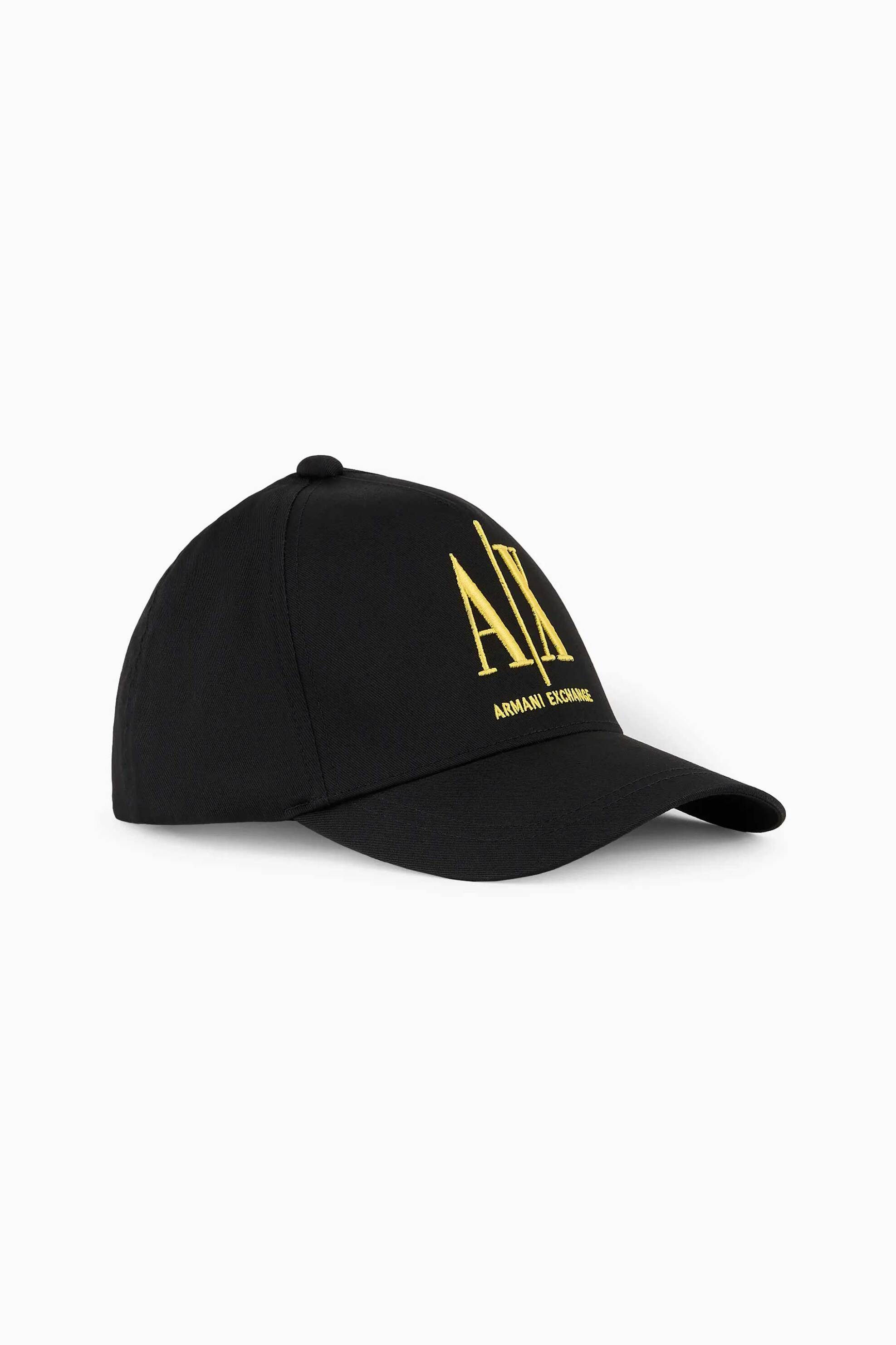 Armani Exchange ανδρικό καπέλο με κεντημένο λογότυπο - 954047CC811 Μαύρο