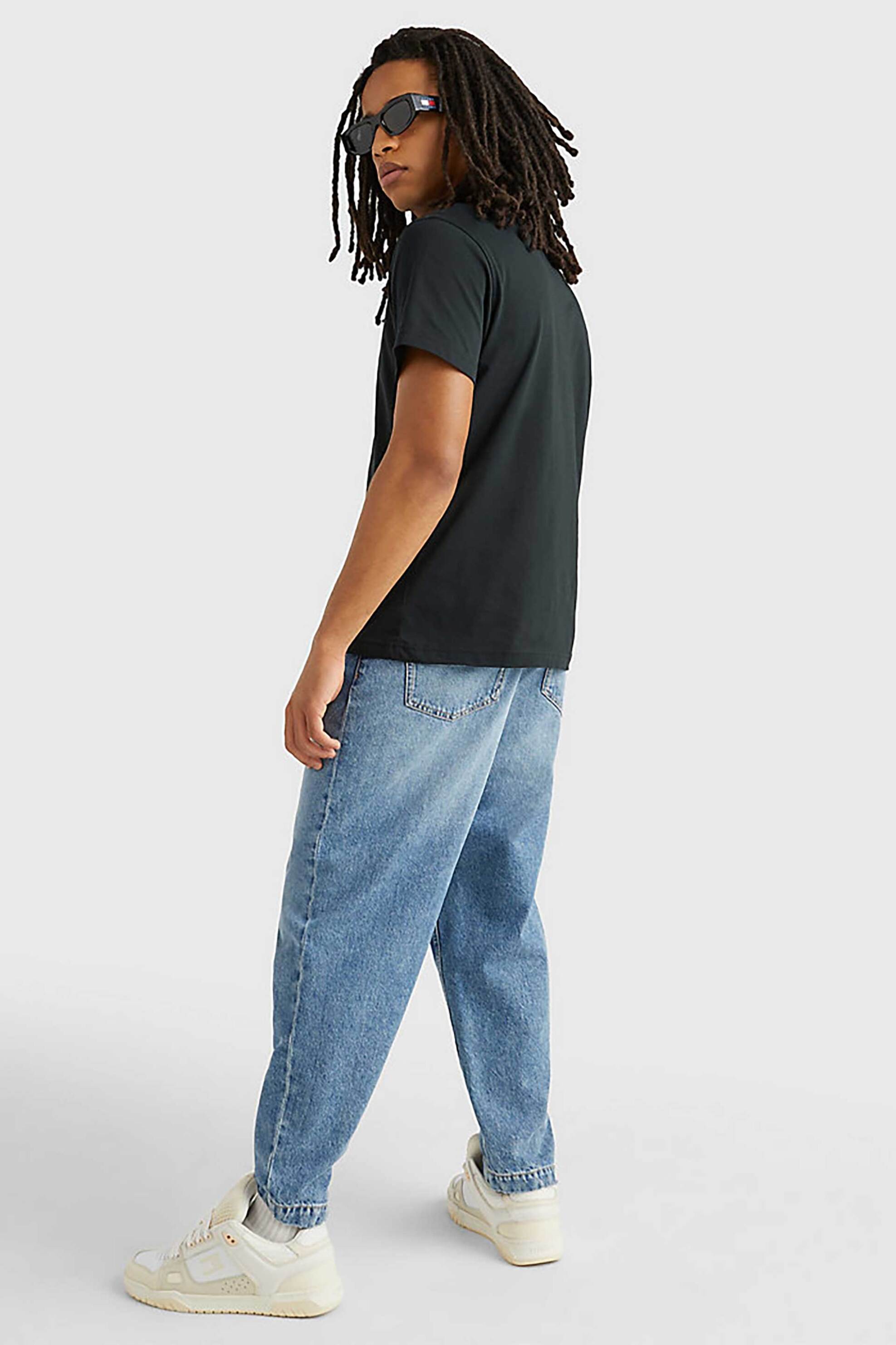Tommy Jeans Ανδρικό T-Shirt Μονόχρωμο Regular Fit - Dm0Dm04411 Μαύρο