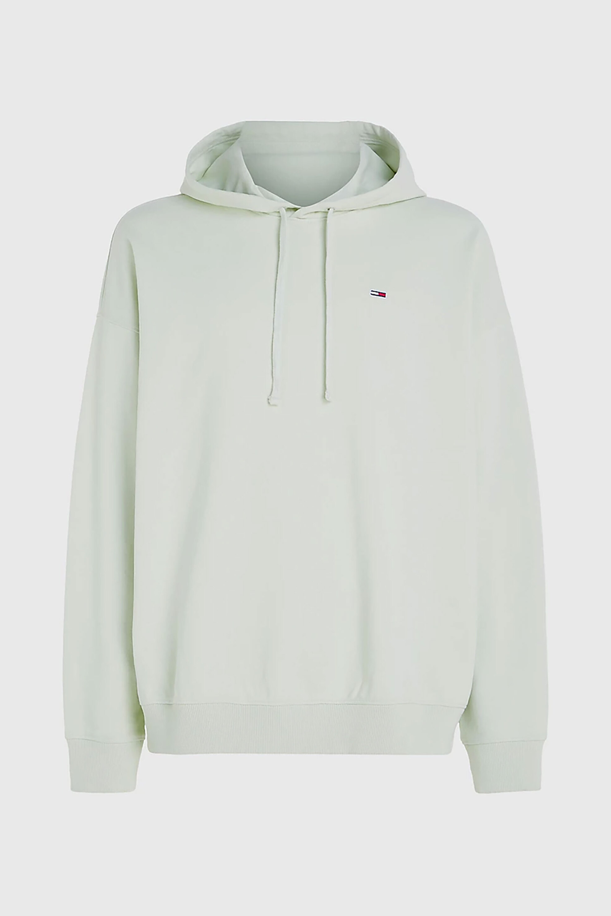 Tommy Jeans Ανδρική Μπλούζα Φούτερ Μονόχρωμη με Logo College Oversized - Dm0Dm16371 Πράσινο Μέντας