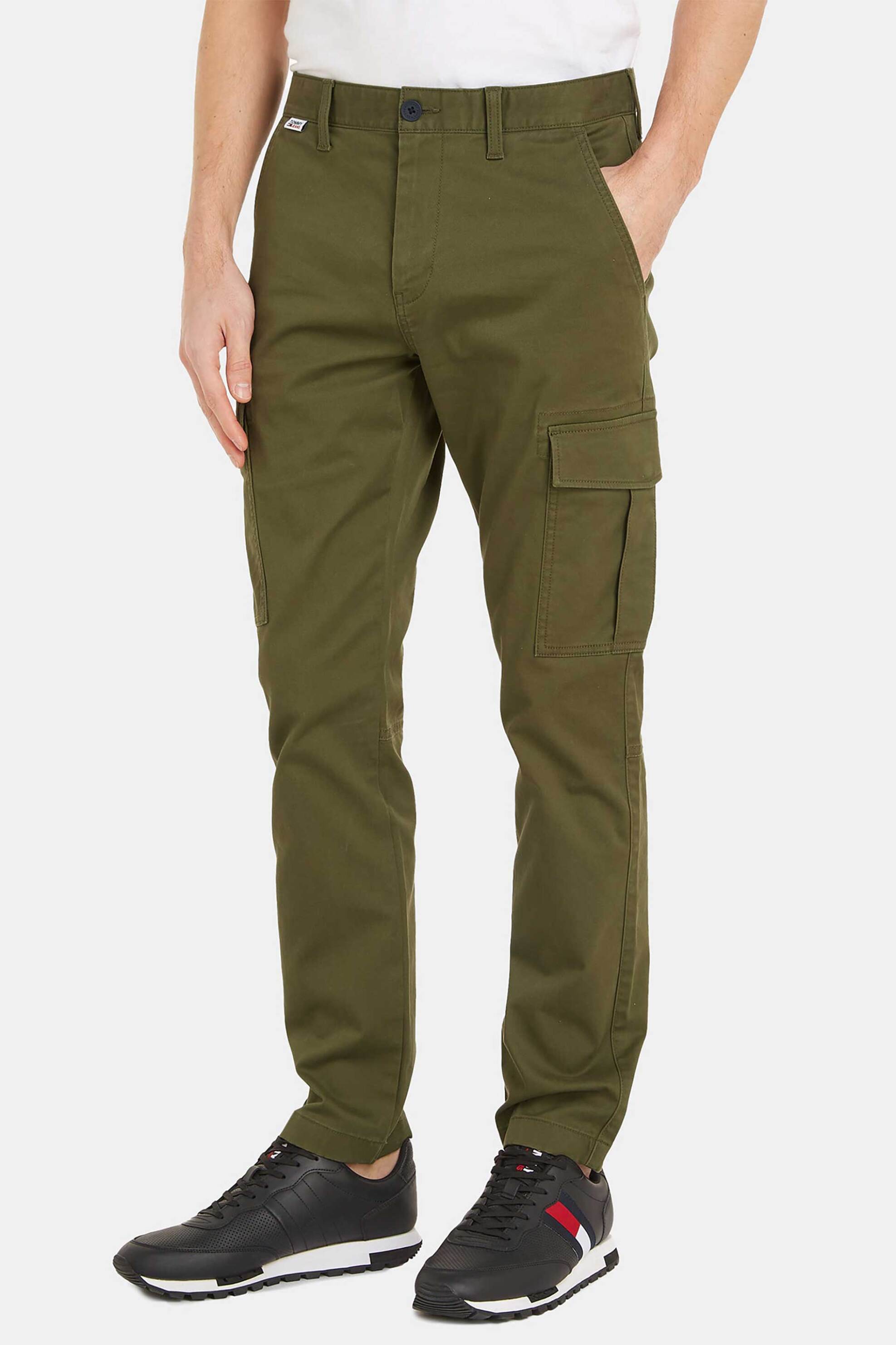 Tommy Jeans ανδρικό cargo παντελόνι Slim Fit "Austin" - DM0DM17678 Λαδί
