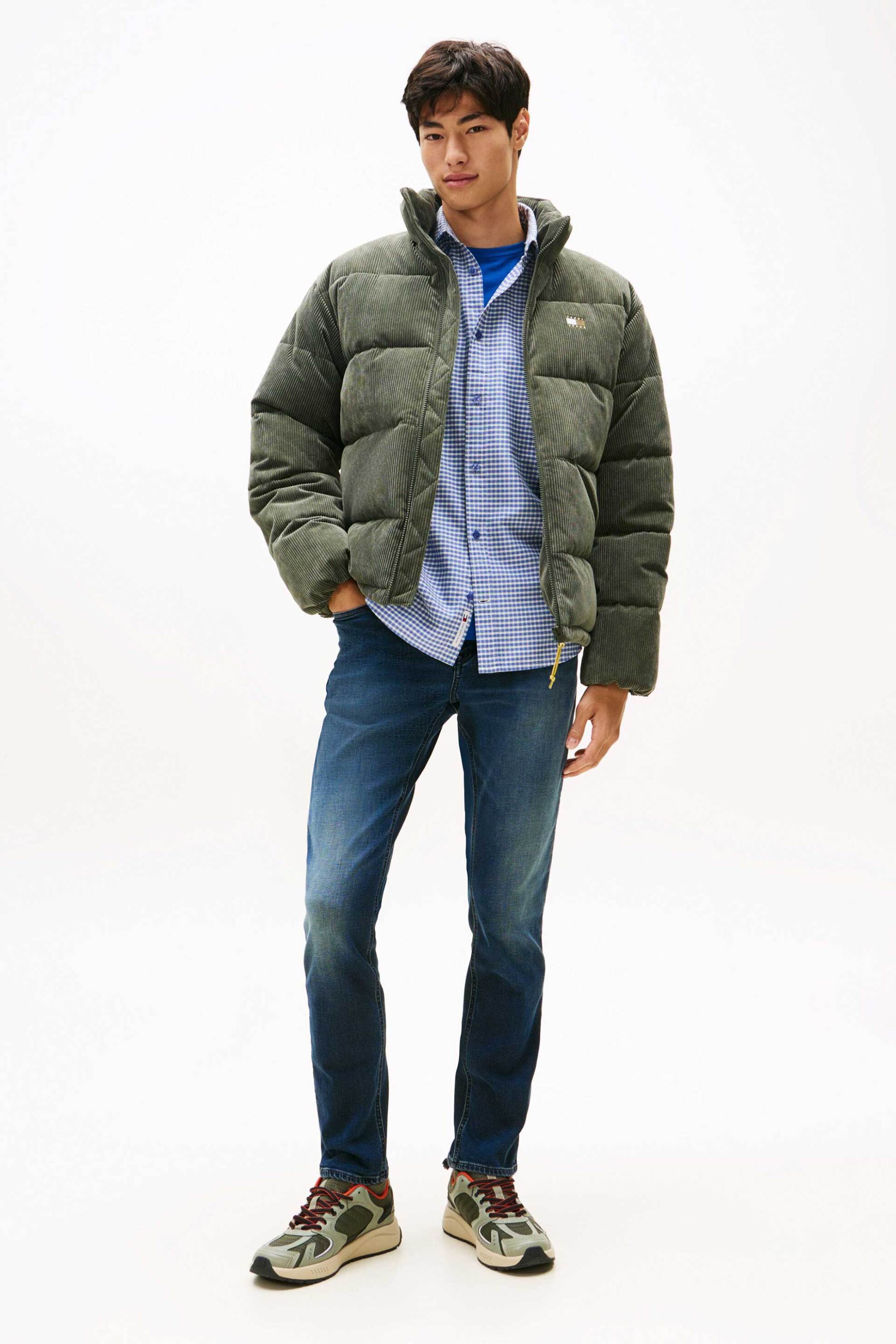 Tommy Jeans ανδρικό τζιν παντελόνι πεντάτσεπο Slim Fit - DM0DM22154 Denim Blue Σκούρο