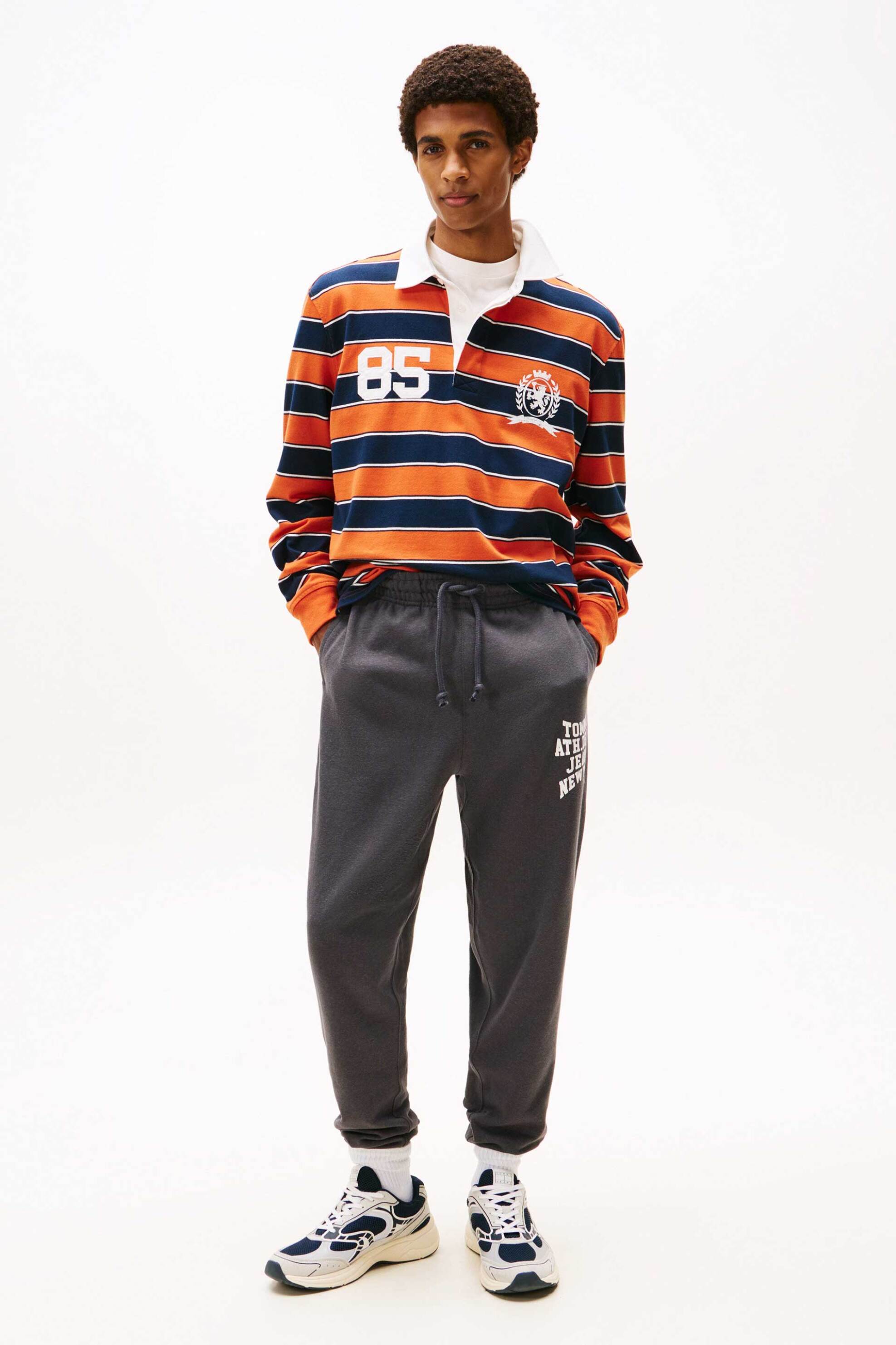 Tommy Jeans ανδρικό παντελόνι φόρμας με λογότυπο Regular Fit - DM0DM22083 Ανθρακί