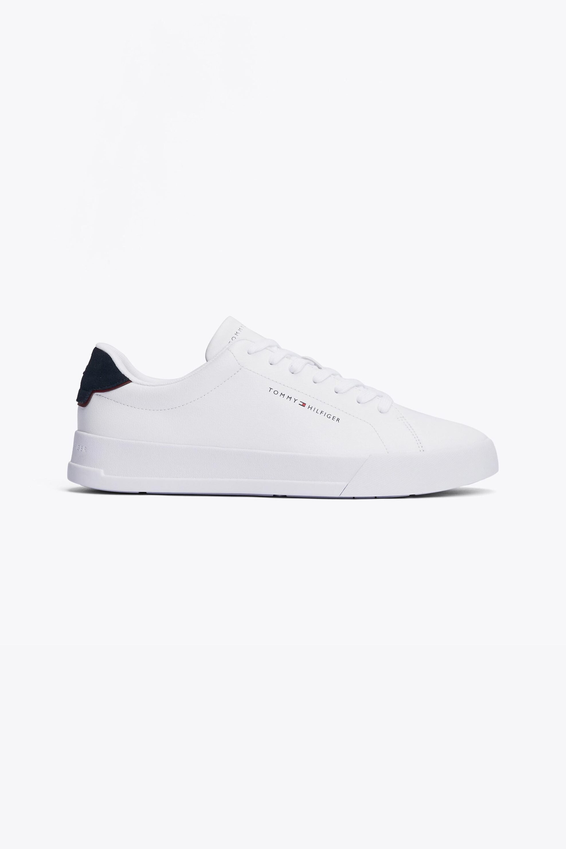 Tommy Hilfiger ανδρικά δερμάτινα sneakers με λογότυπο - FM0FM05367 Λευκό