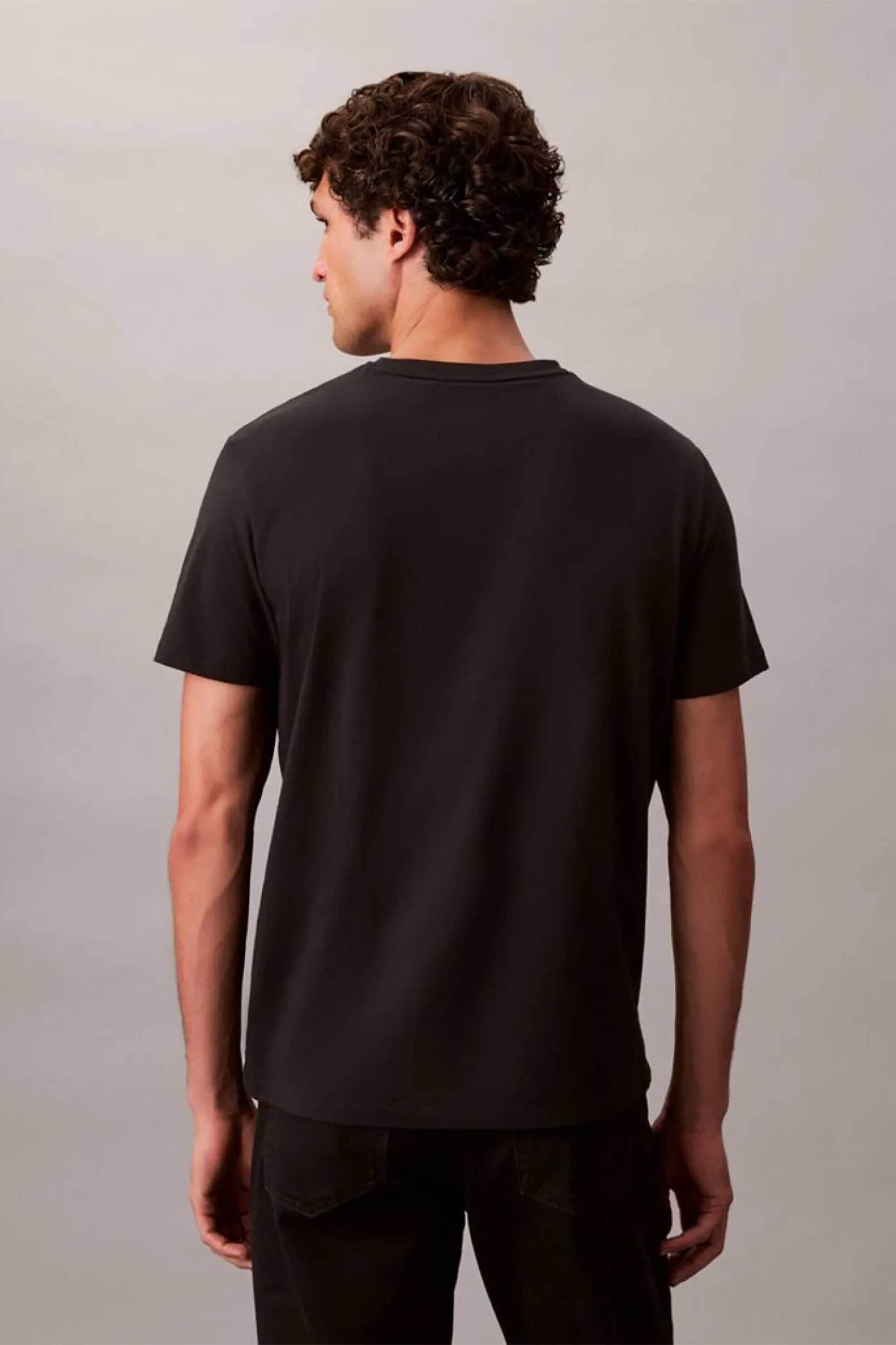 Calvin Klein Jeans Ανδρικό T-Shirt Μονόχρωμο με Λογότυπο Regular Fit - Lv04Rc272G Μαύρο