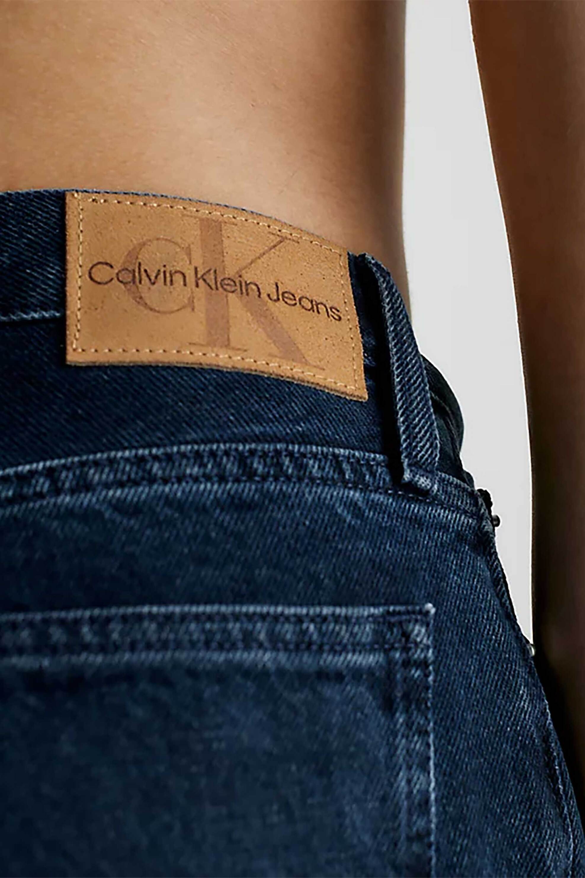 Ck Jeans Γυναικείο Ψηλόμεσο Τζιν Παντελόνι Πεντάτσεπο Mom Fit - J20J221786 Denim Blue Σκούρο