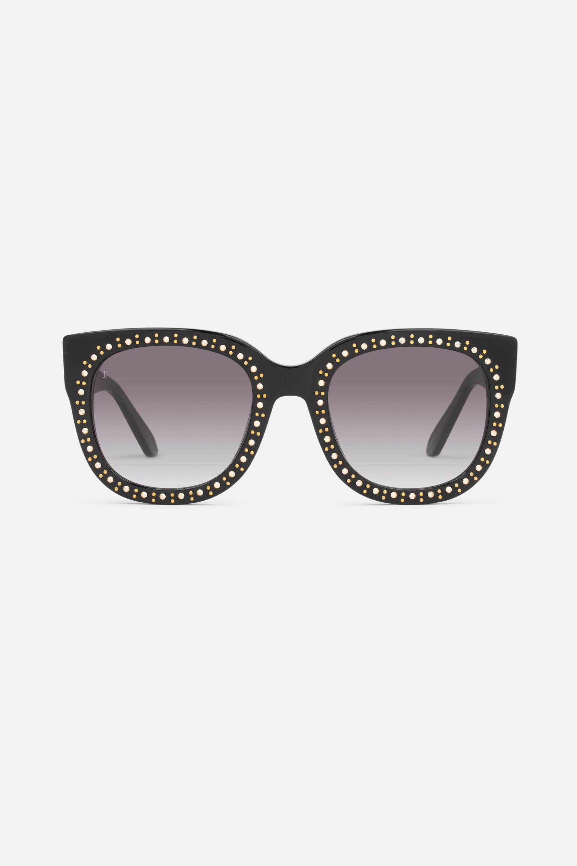JIMMY FAIRLY SUNGLASSES Jimmy Fairly γυναικεία γυαλιά ηλίου ρετρό με διακοσμητικά στρας - P283-BCKs Μαύρο