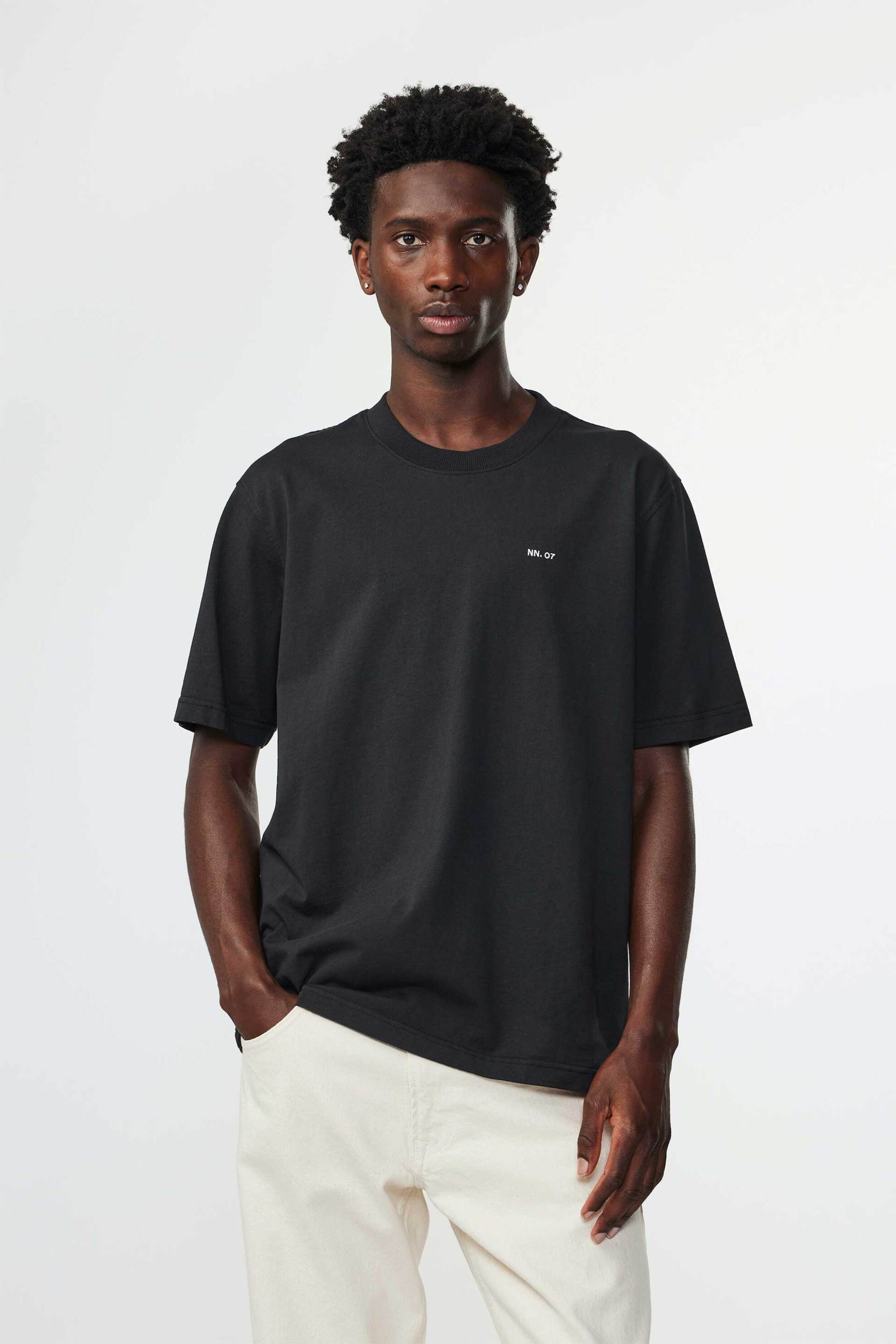 NN.07 NN.07 ανδρικό T-shirt με logo print Regular Fit "Adam 3209" - 2363209248 Μαύρο