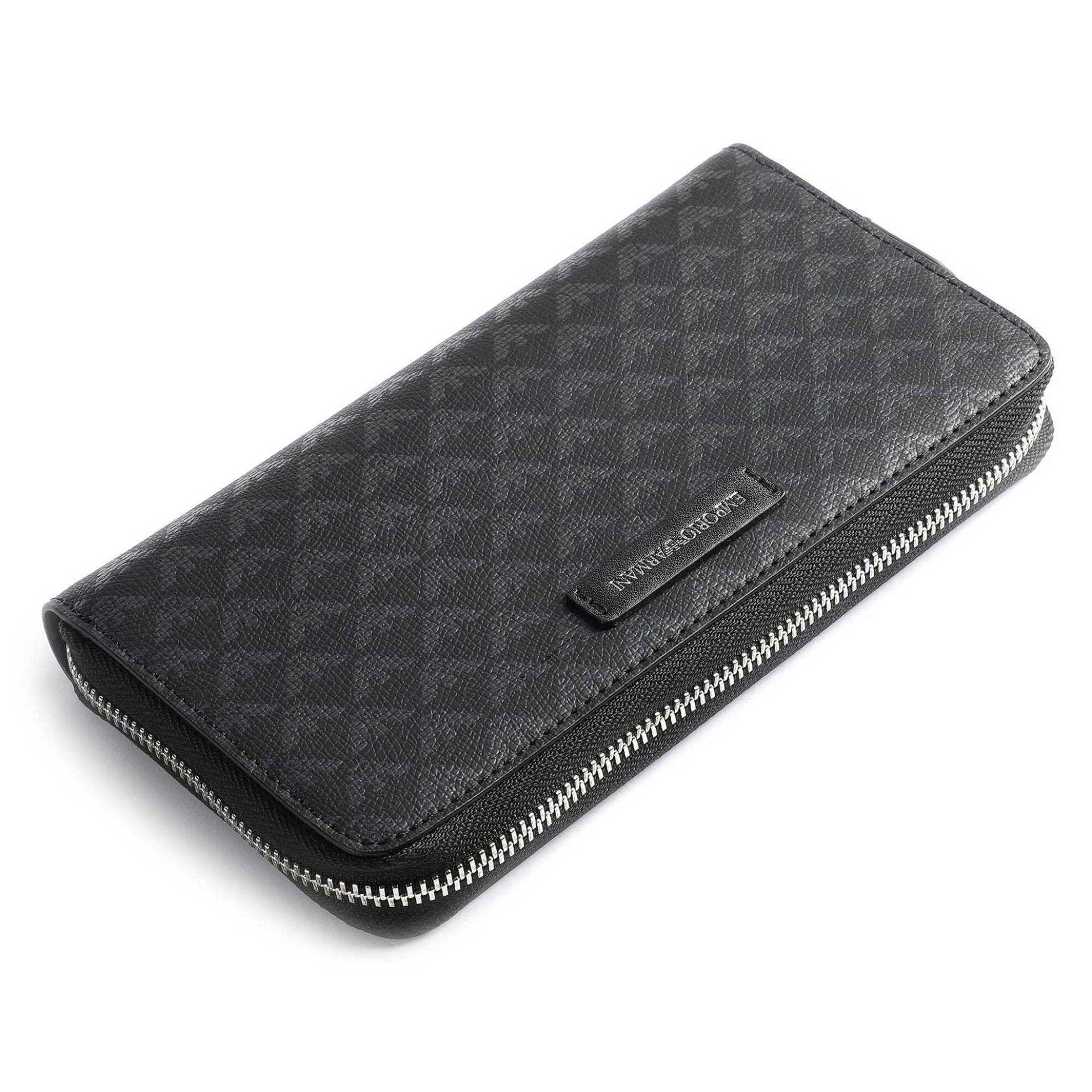 EMPORIO ARMANI Emporio Armani γυναικείο πορτοφόλι με all-over emblem print - Y3H168Y413E Μαύρο - 2