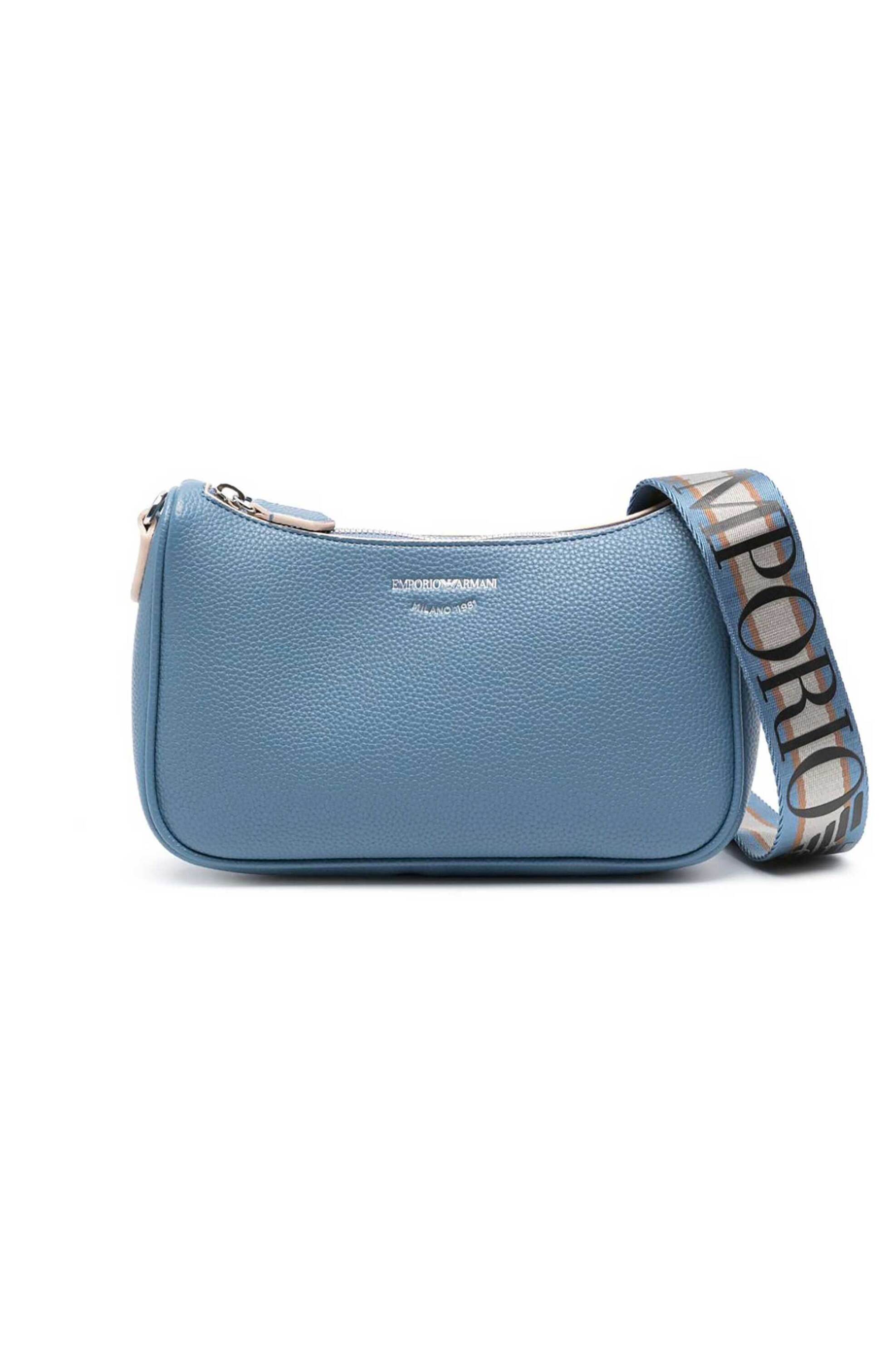 EMPORIO ARMANI Emporio Armani γυναικεία τσάντα baguette με contrast σταμπωτό λογότυπο μονόχρωμη - Y3H293YFO5E Μπλε