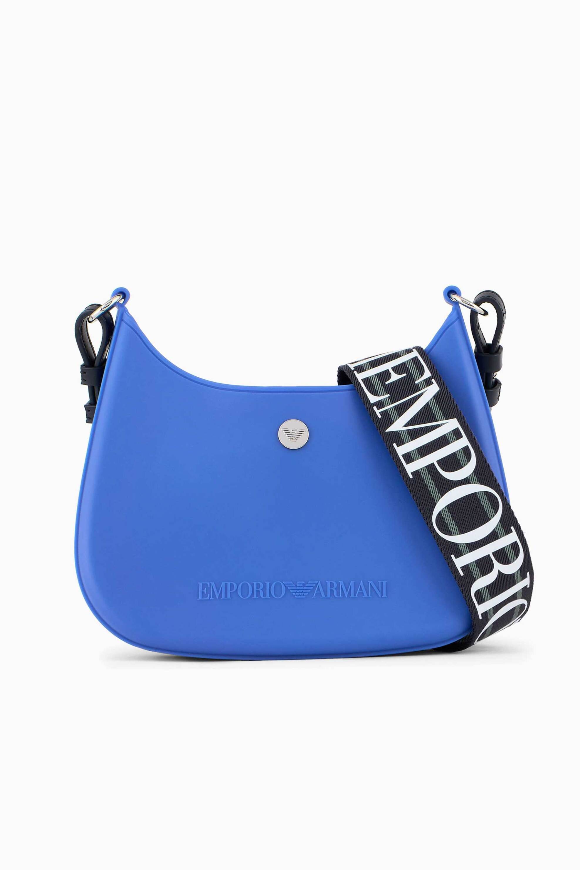 EMPORIO ARMANI Emporio Armani γυναικεία τσάντα ώμου μονόχρωμη με tone-on-tone ανάγλυφο λογότυπο - Y3H329YWI7E Μπλε