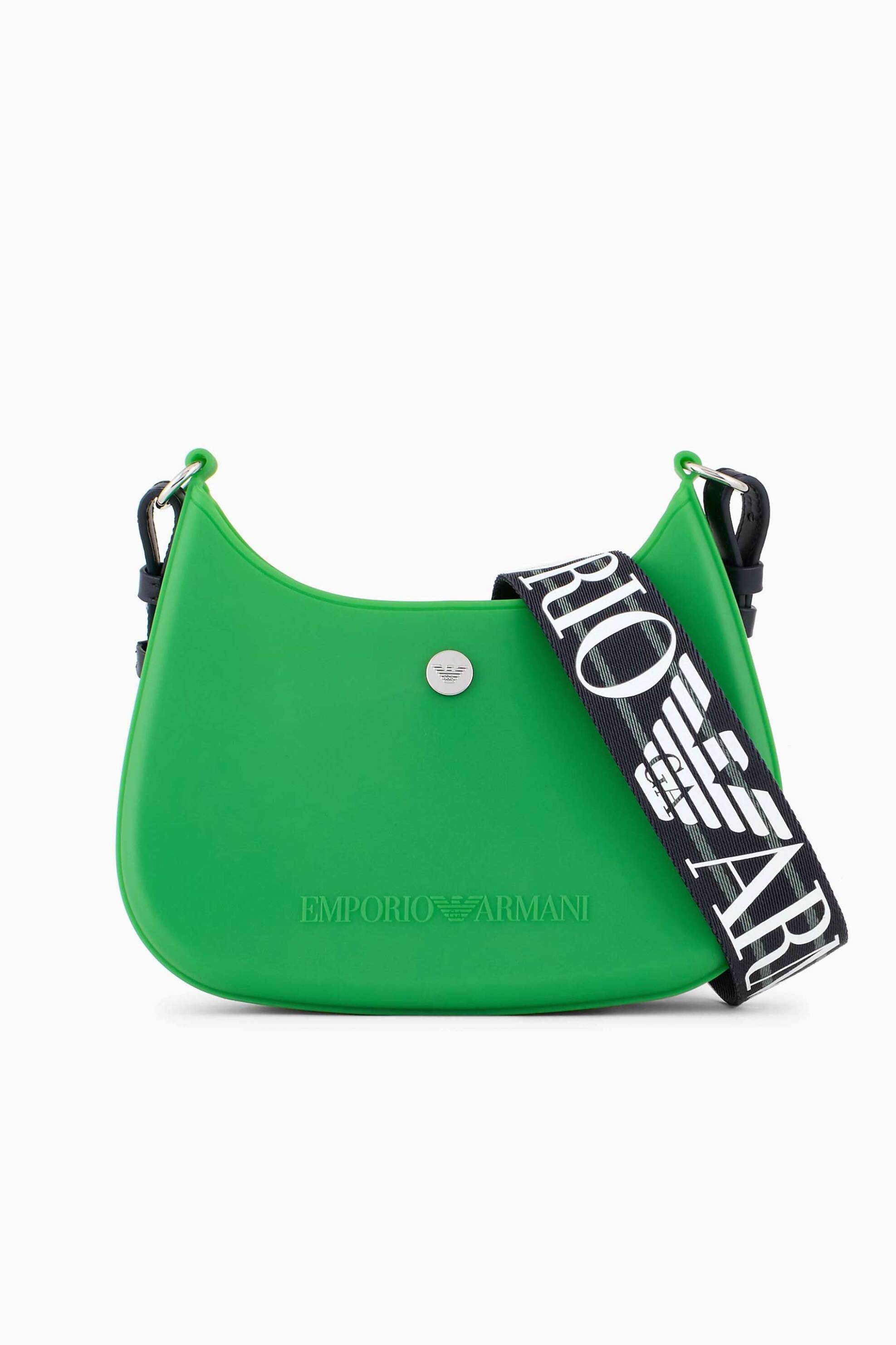 EMPORIO ARMANI Emporio Armani γυναικεία τσάντα ώμου μονόχρωμη με tone-on-tone ανάγλυφο λογότυπο - Y3H329YWI7E Πράσινο