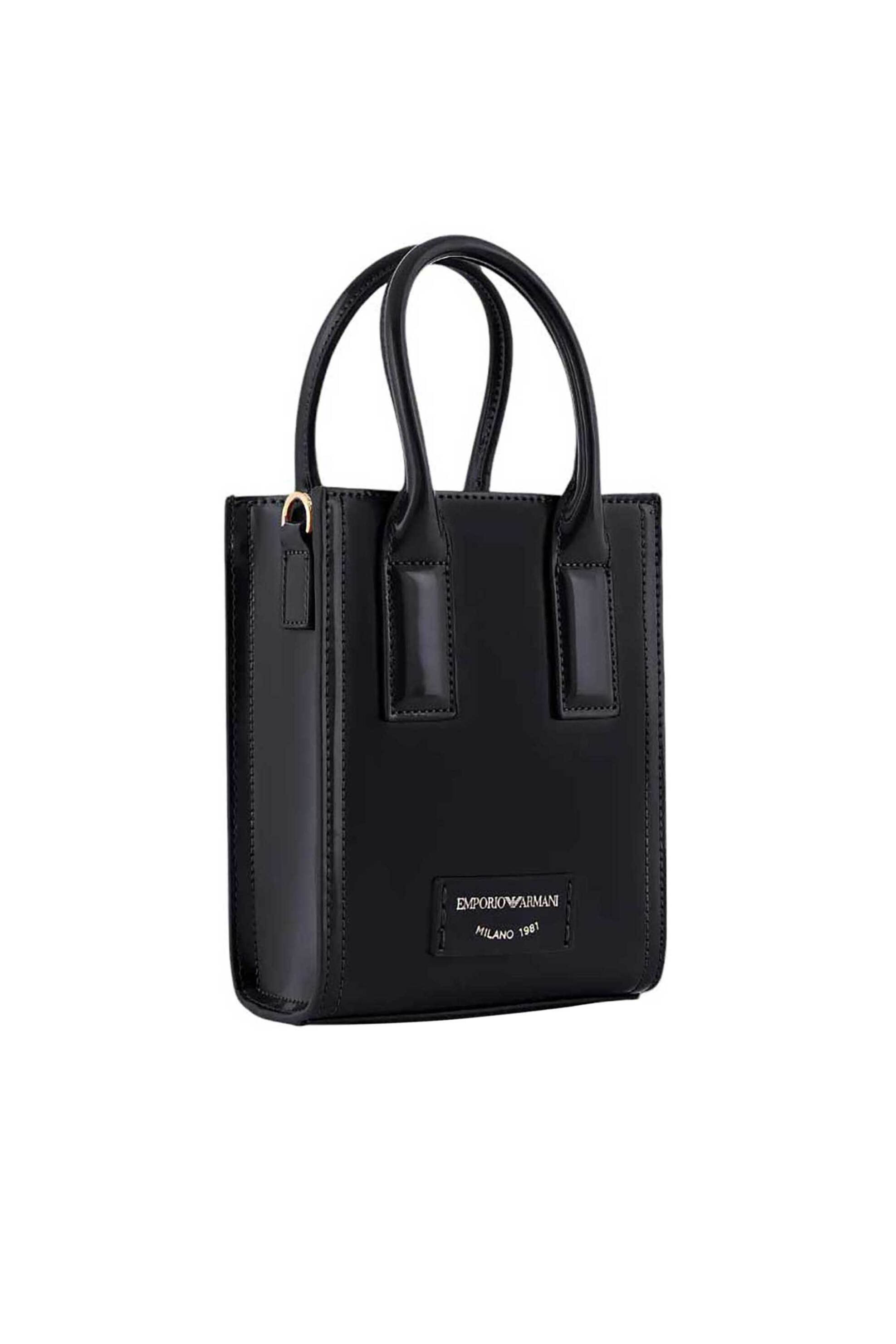Emporio Armani γυναικείο mini bag με logo patch - Y3H339YWE2D Μαύρο φωτογραφία