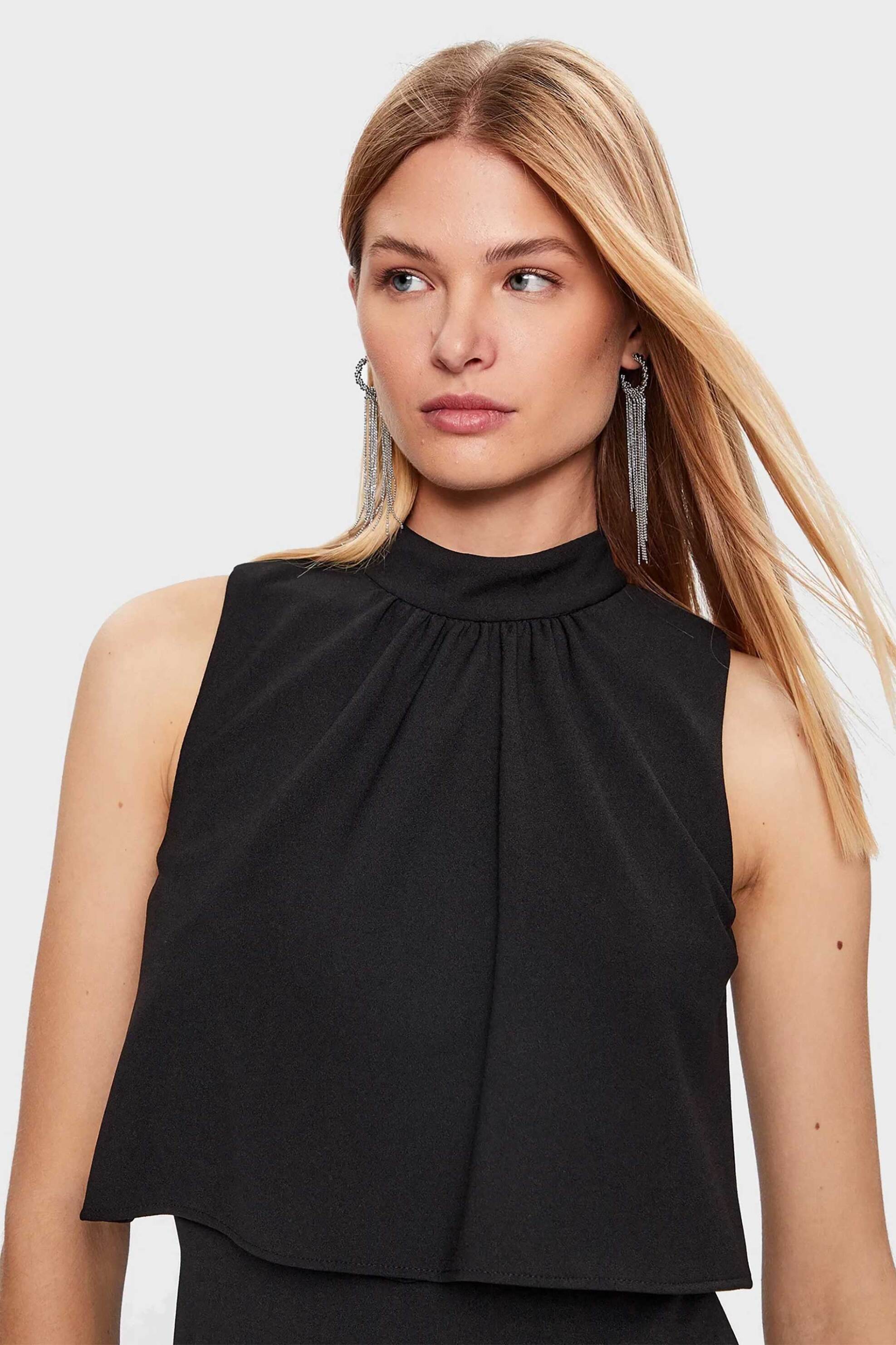 DKNY γυναικεία ολόσωμη φόρμα μονόχρωμη cropped double-layered - DD3E1444 Μαύρο φωτογραφία