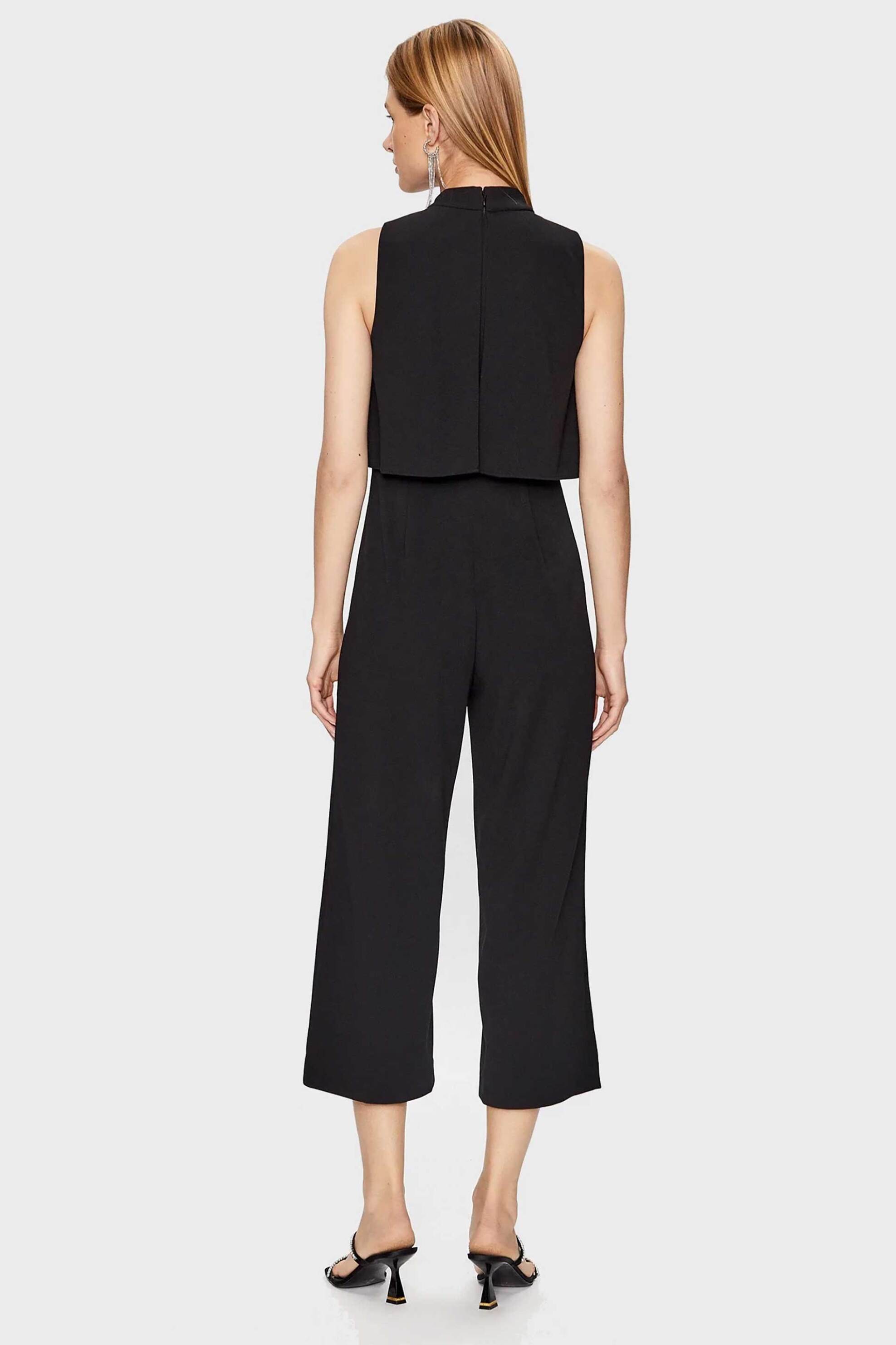 DKNY γυναικεία ολόσωμη φόρμα μονόχρωμη cropped double-layered - DD3E1444 Μαύρο φωτογραφία