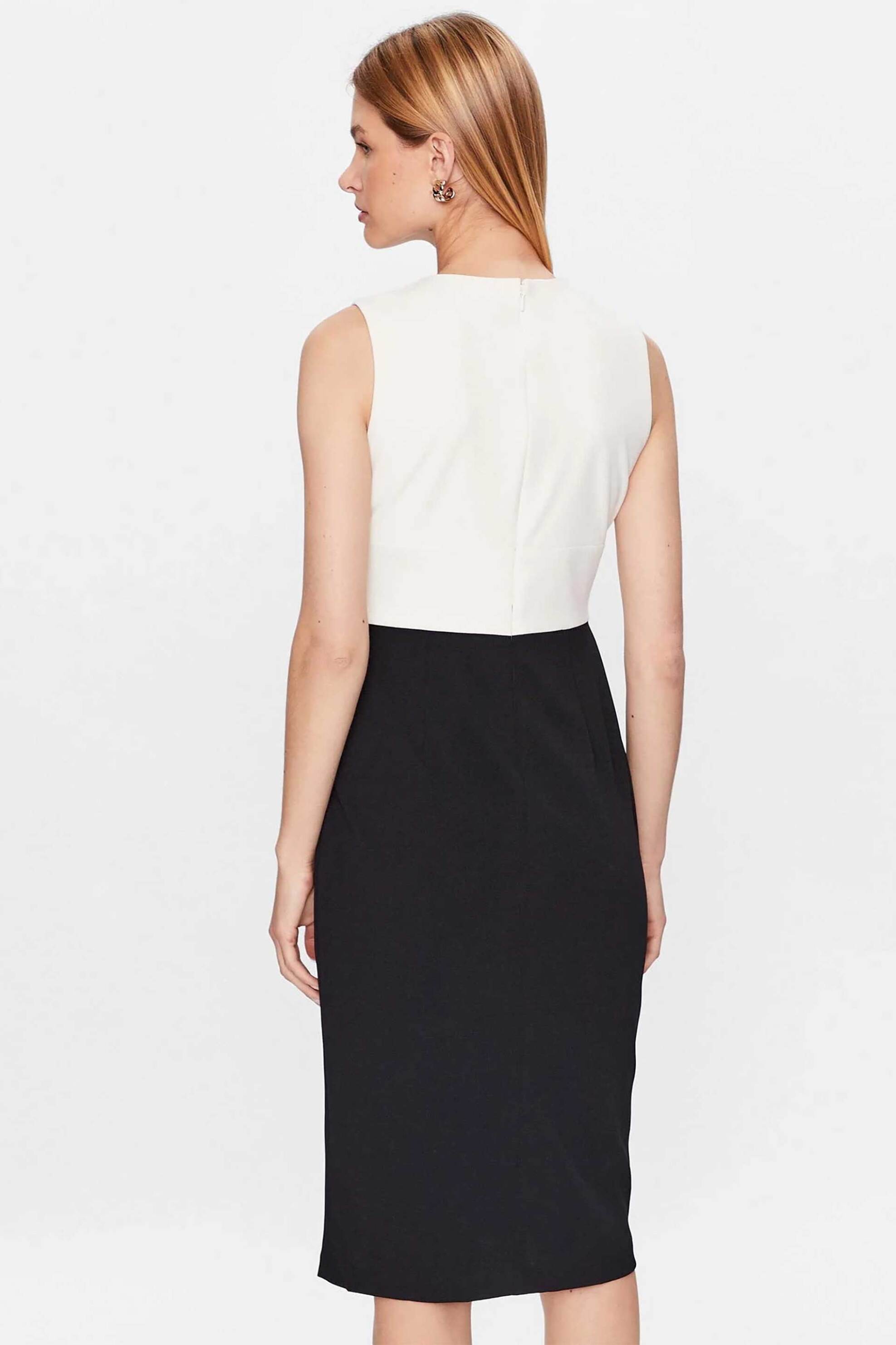 DKNY γυναικείο mini φόρεμα δίχρωμο με cut-out και κρουαζέ σχέδιο - DD3E1963 Εκρού φωτογραφία