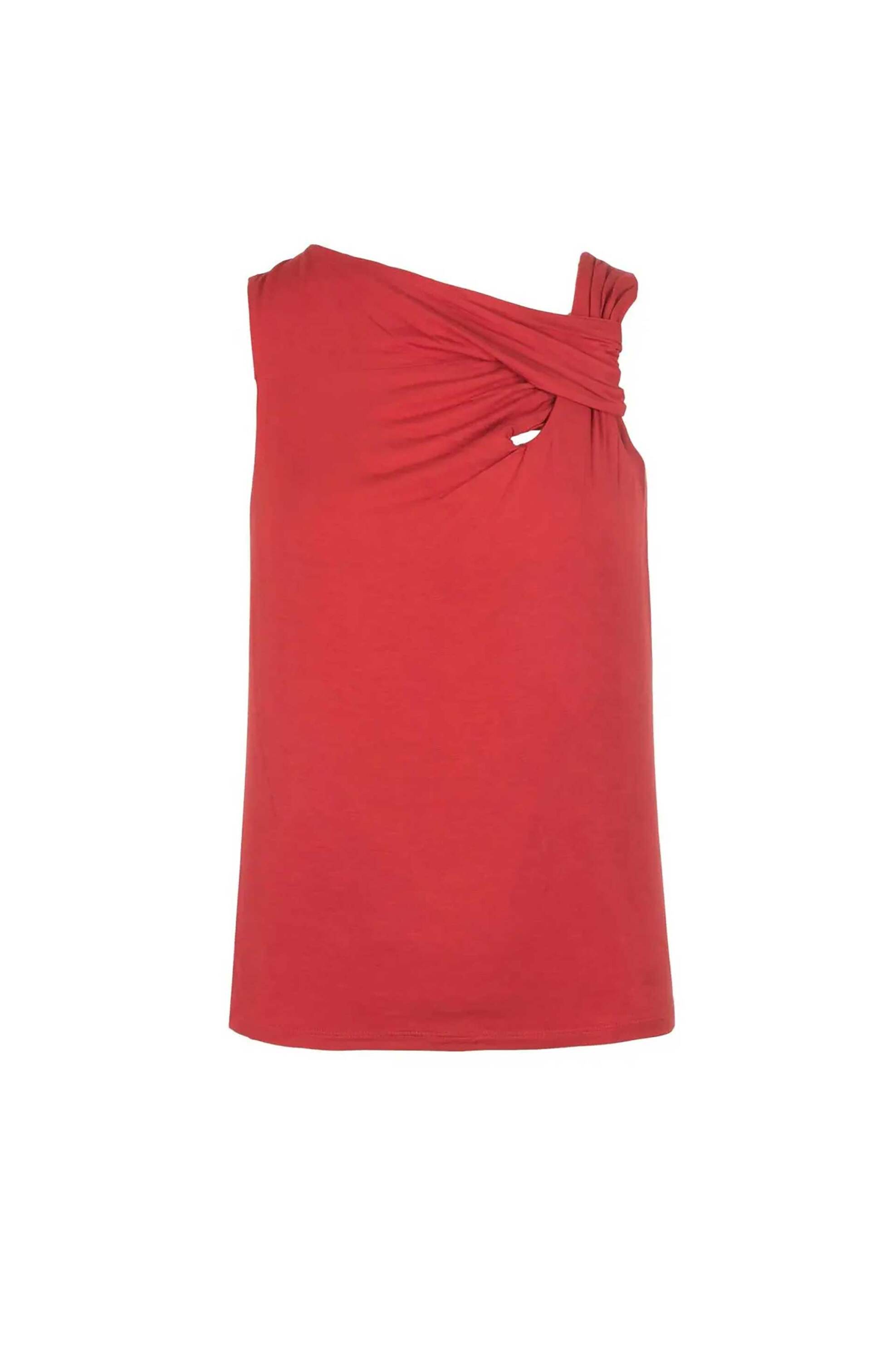 DKNY γυναικείο τοπ μονόχρωμο με στριφτή λεπτομέρεια στο άνω μέρος - P3EH8SJS Κεραμιδί