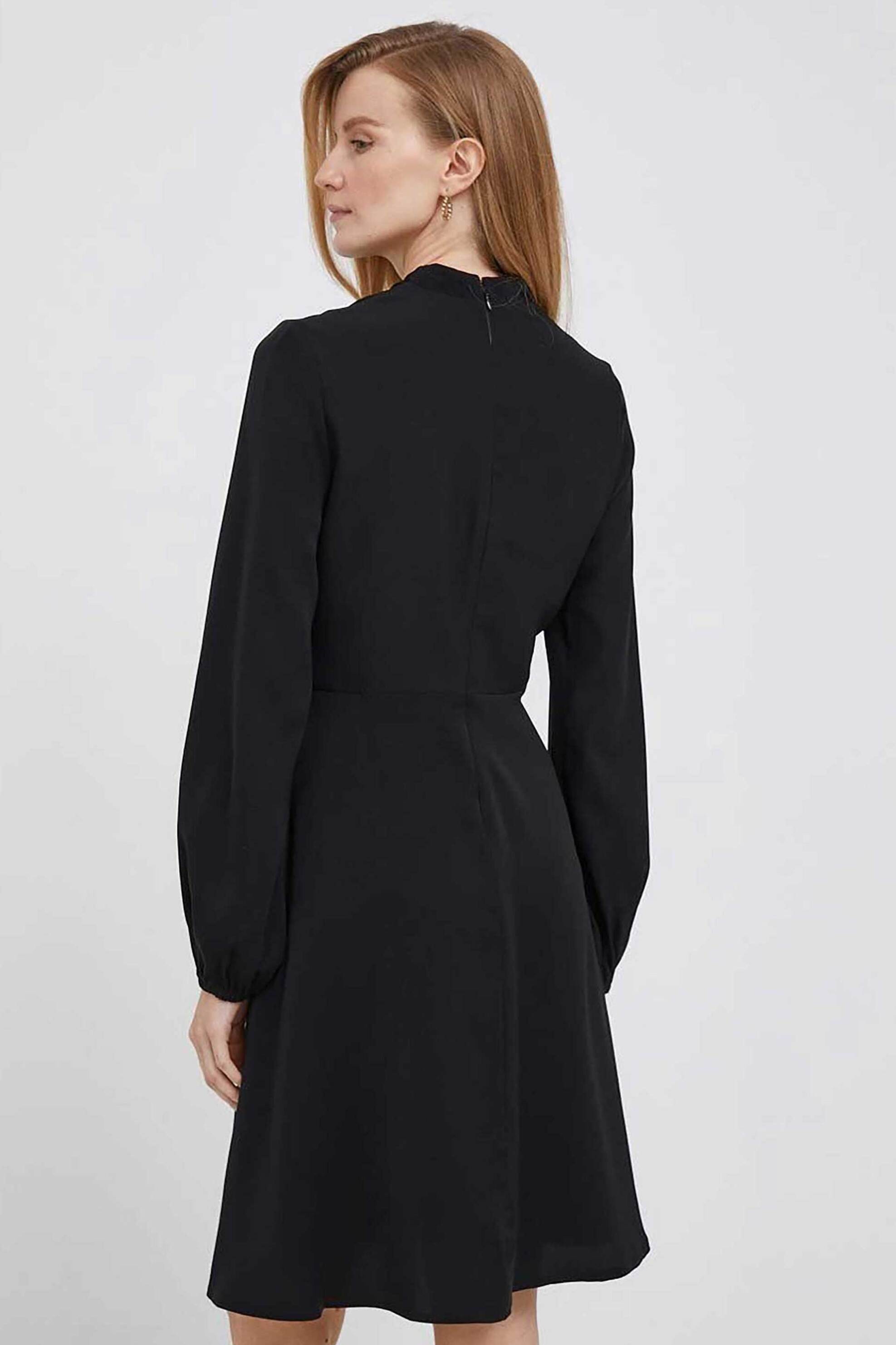 DKNY γυναικείο mini φόρεμα μονόχρωμο με φιόγκο μπροστά - DD3G2174 Μαύρο φωτογραφία