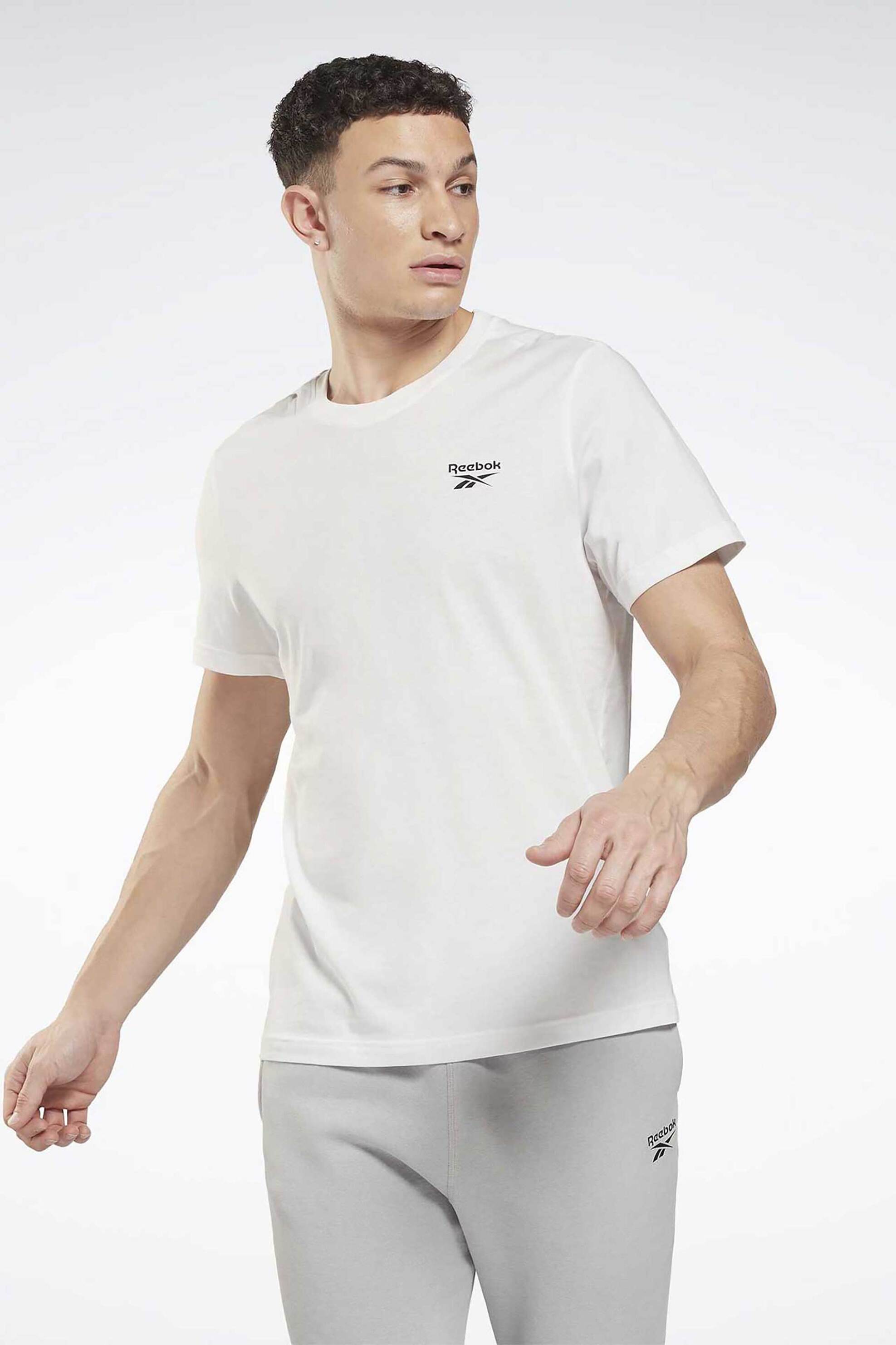 REEBOK Reebok ανδρικό T-shirt με logo print στο στήθος - RCS24TS/100054977M Λευκό