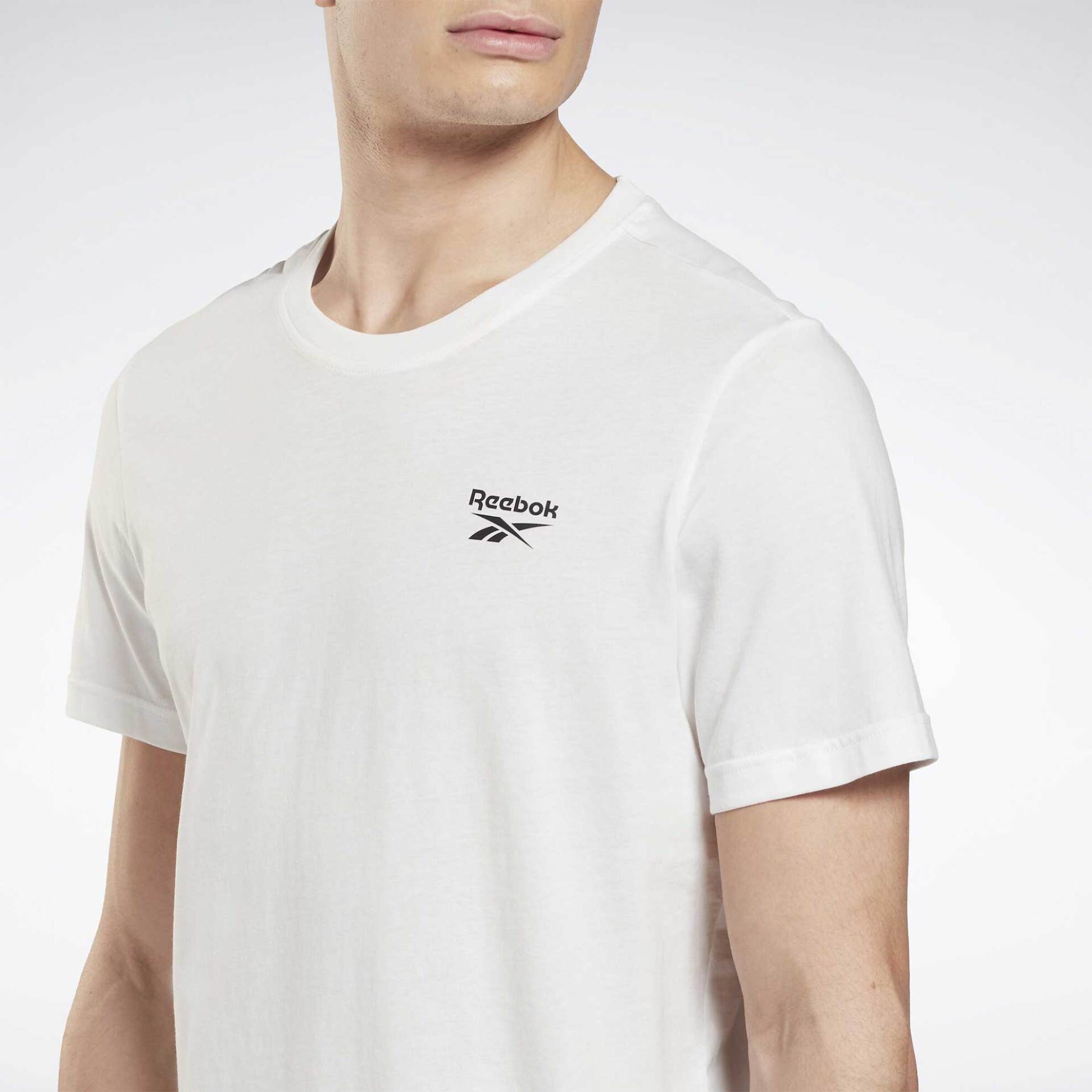 Reebok ανδρικό T-shirt με logo print στο στήθος - RCS24TS/100054977M Λευκό φωτογραφία