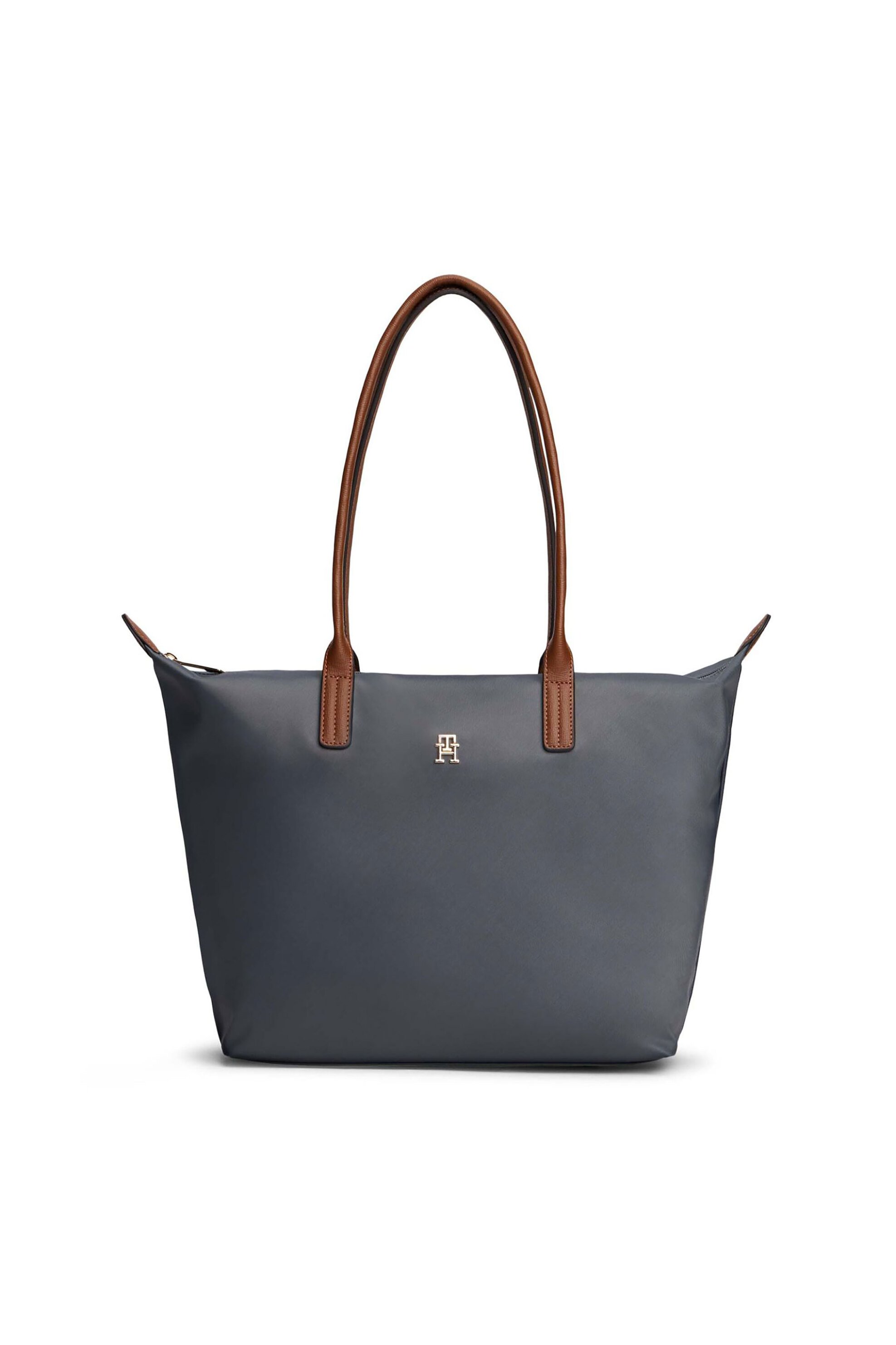 Tommy Hilfiger γυναικεία τσάντα tote με μεταλλικό μονόγραμμα "Popette" - AW0AW17711 Γκρι