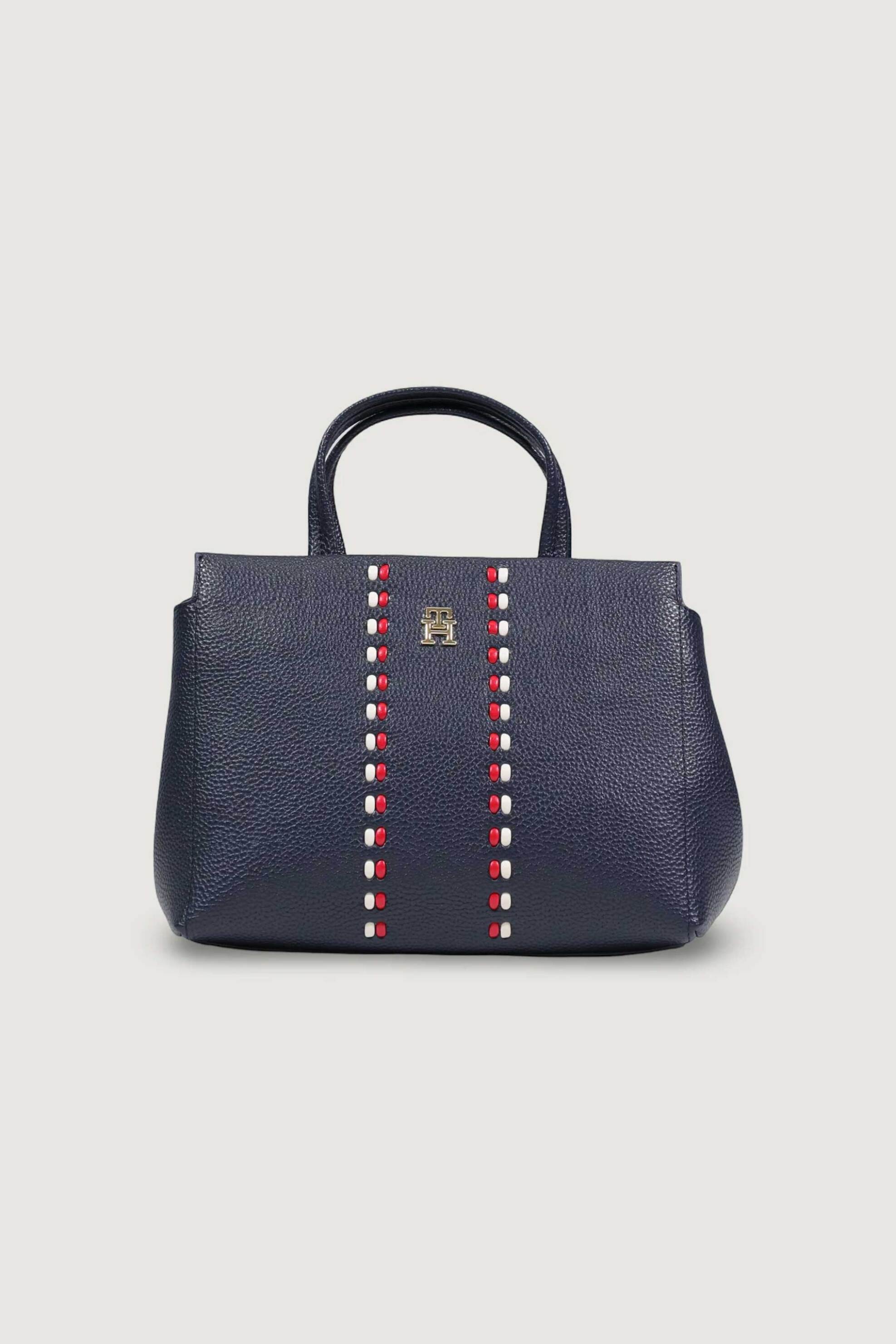 Tommy Hilfiger τσάντα χειρός με μεταλλικό λογότυπο "TH Timeless" - AW0AW18154 Σκούρο Μπλε