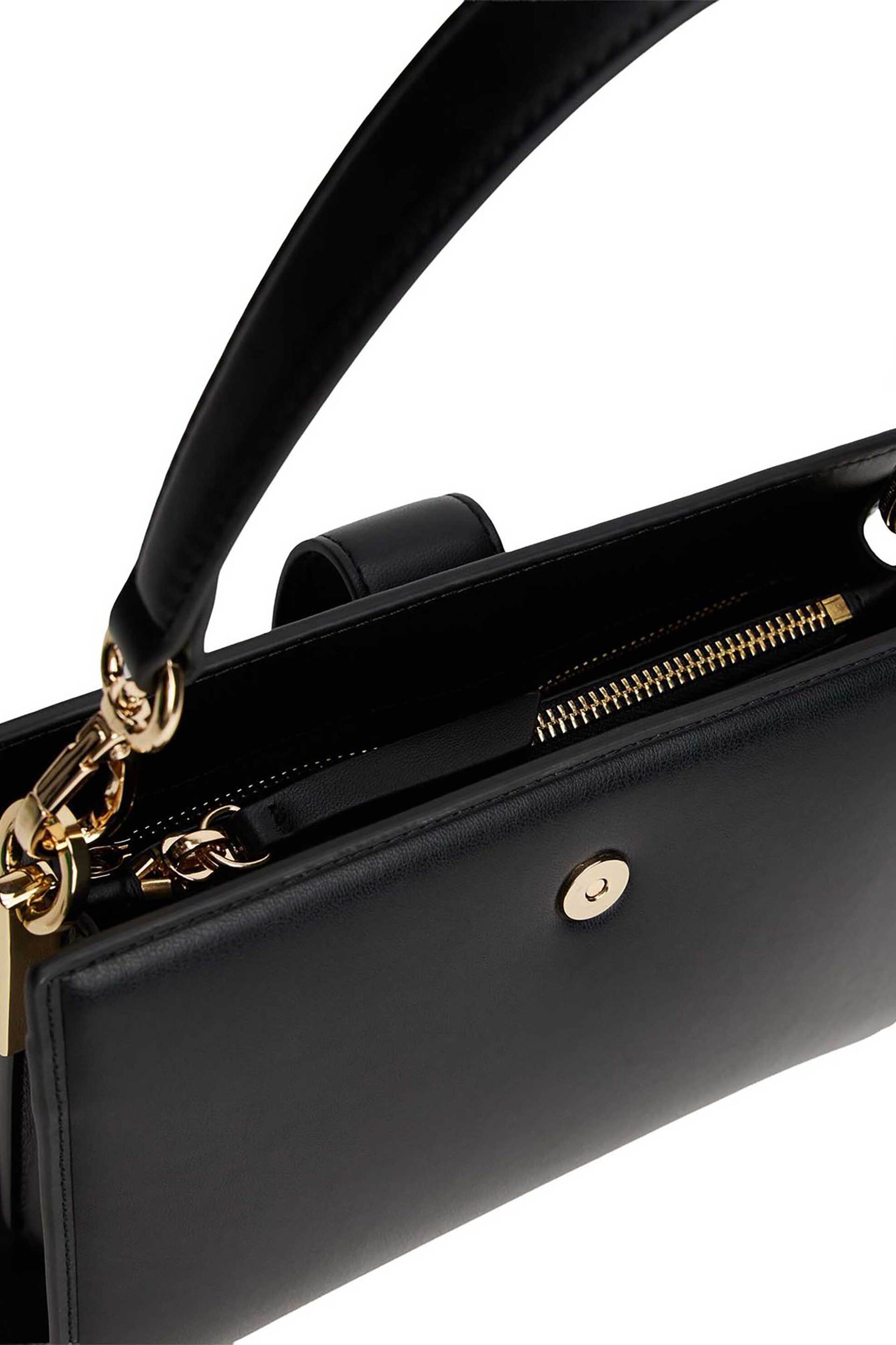 Tommy Hilfiger Τσάντα Χειρός με Μεταλλικό Λογότυπο Th Heritage Mini Satchel - Aw0Aw18286 Μαύρο