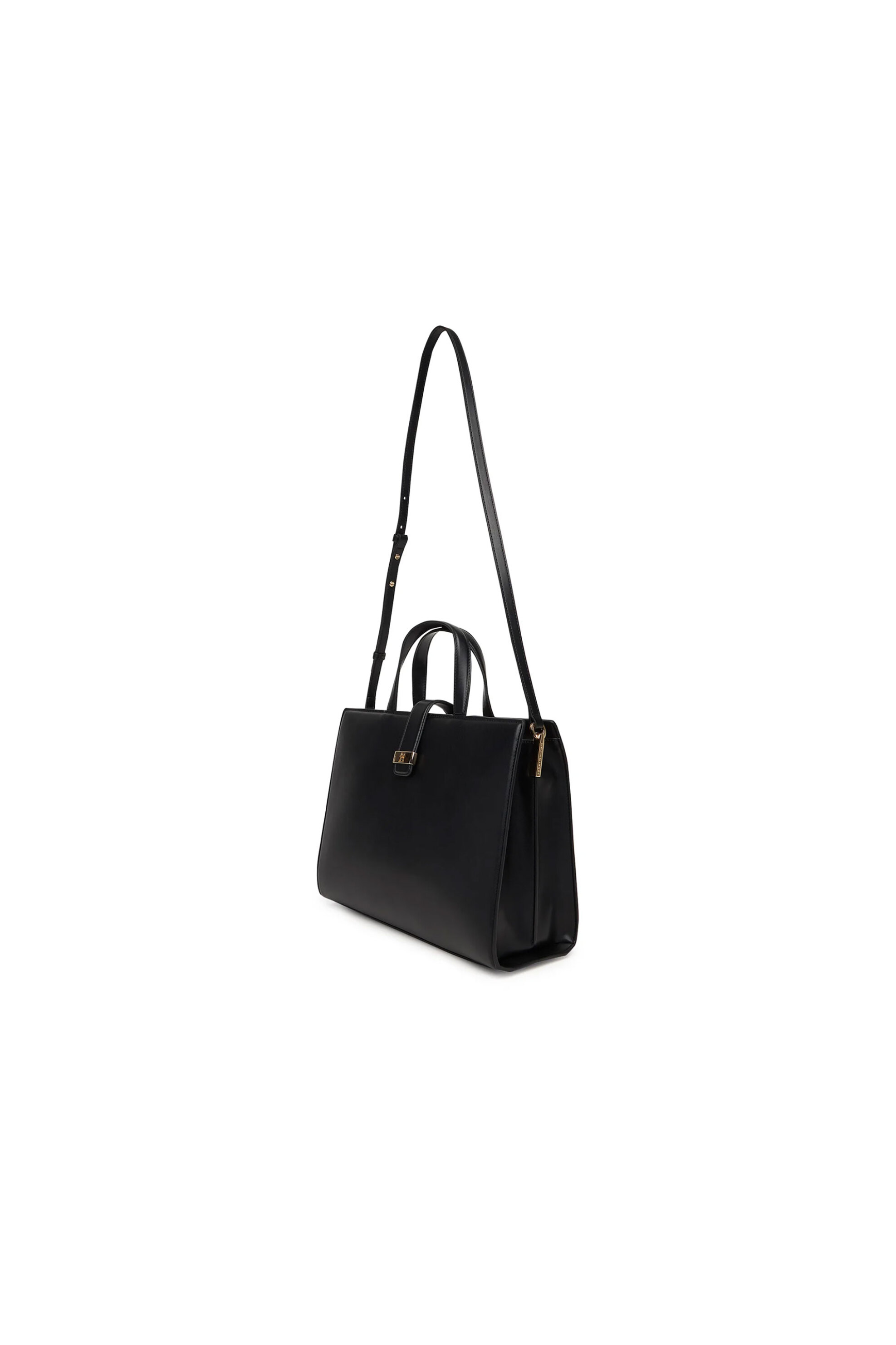 TOMMY HILFIGER Tommy Hilfiger τσάντα χειρός με μεταλλικό λογότυπο "TH Heritage Satchel" - AW0AW18287 Μαύρο - 2