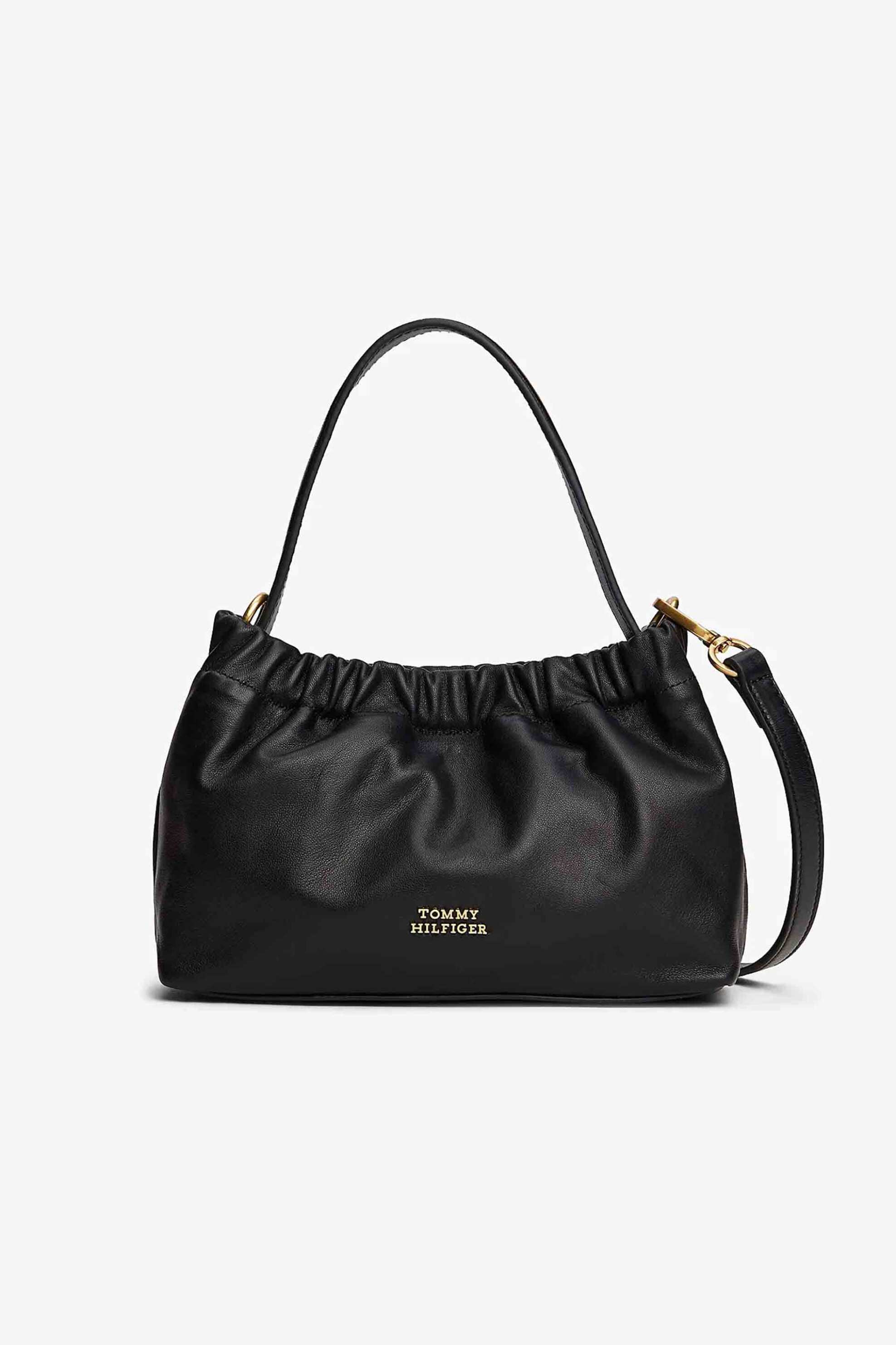 Tommy Hilfiger γυναικείο τσαντάκι ώμου/crossbody με αλυσίδα και μεταλλικό λογότυπο - AW0AW18306 Μαύρο