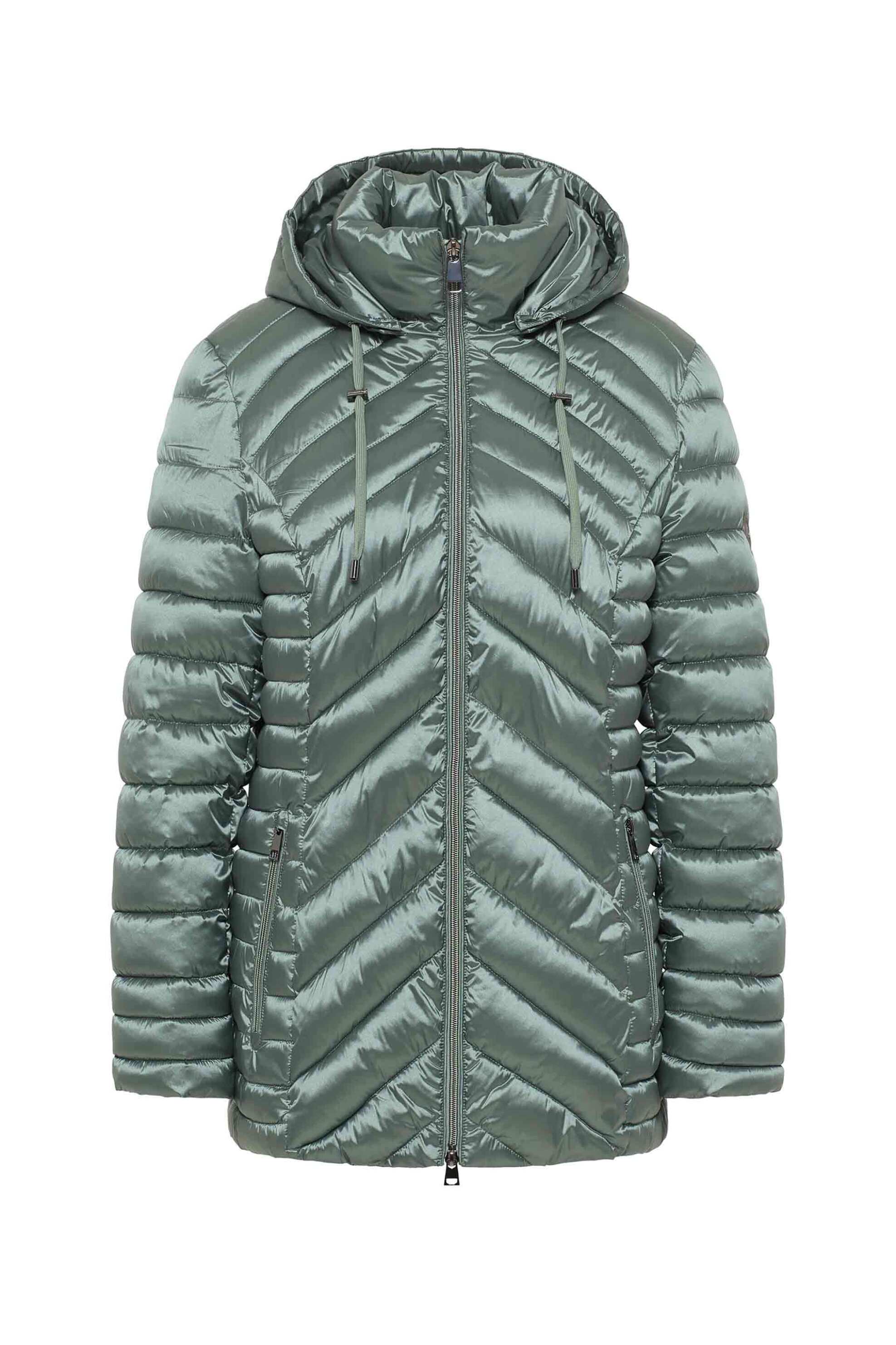 Barbara Lebek γυναικείο μπουφάν με καπιτονέ σχέδιο και αποσπώμενη κουκούλα μονόχρωμο - 30400032 Πράσινο Μέντας