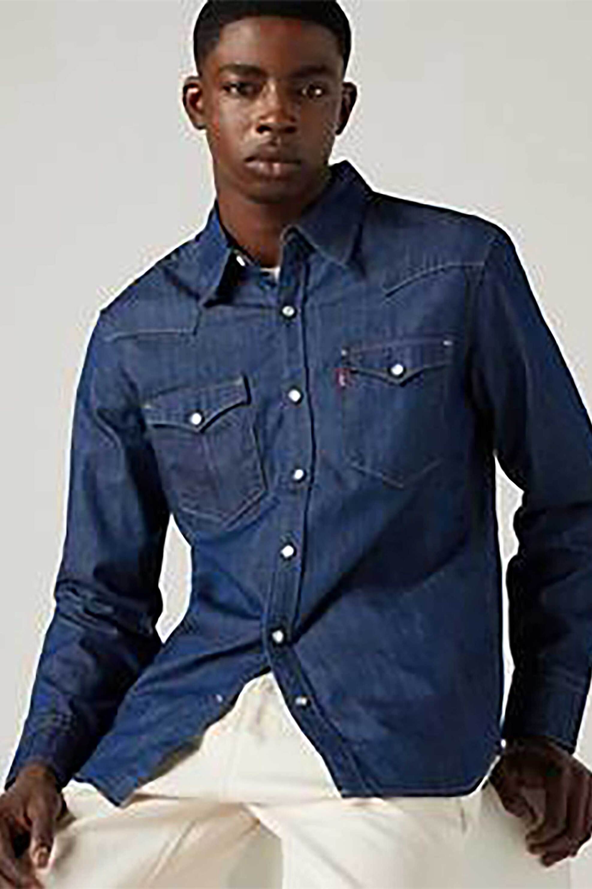 Levi's® ανδρικό denim πουκάμισο Red Cast Rinse Standard Fit "Barstow Western" - 857440000 Denim Blue Σκούρο φωτογραφία
