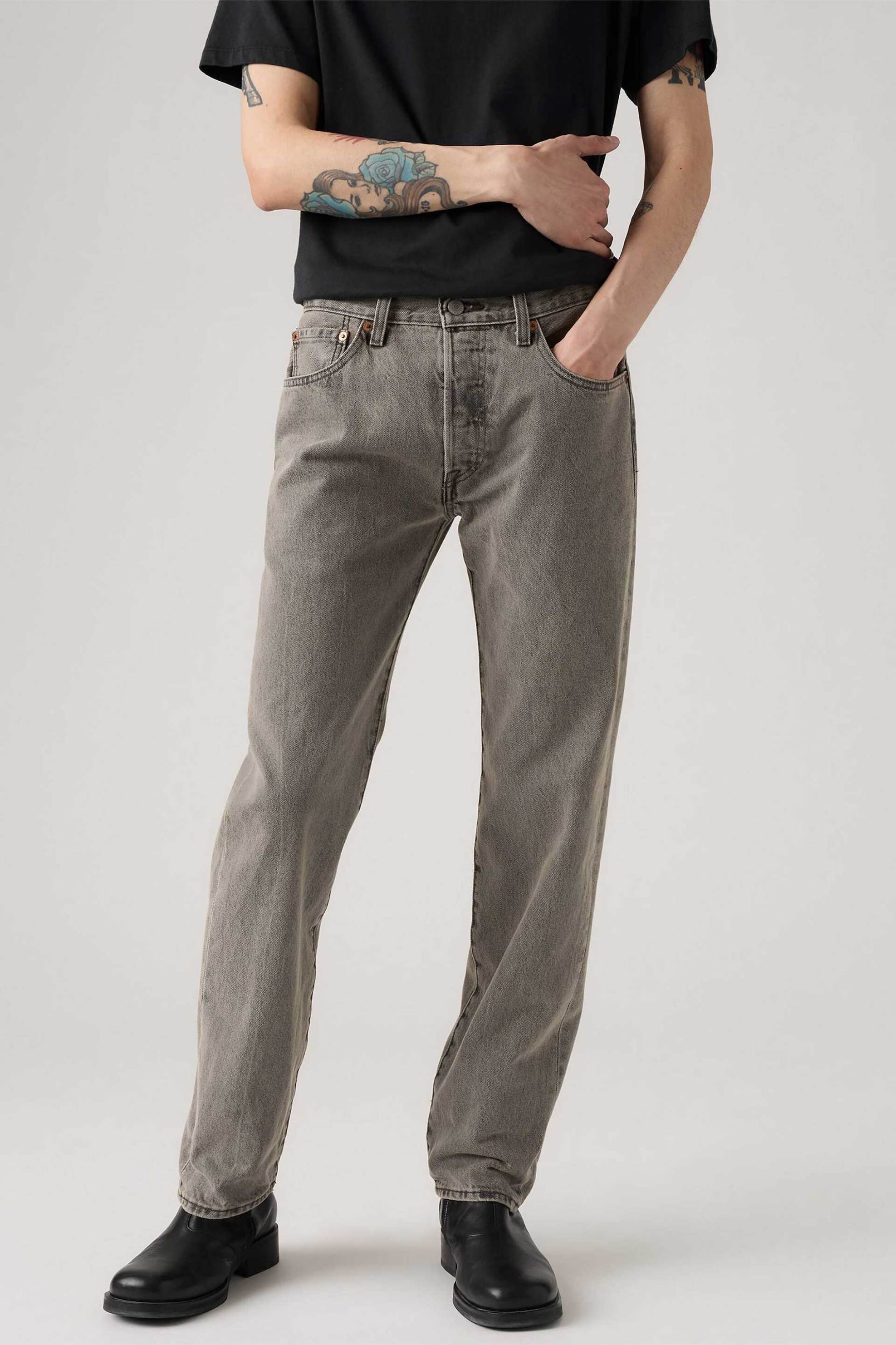 Levi's® ανδρικό τζιν παντελόνι πεντάτσεπο Straight Fit "501® Original" - 005013496 Γκρι φωτογραφία
