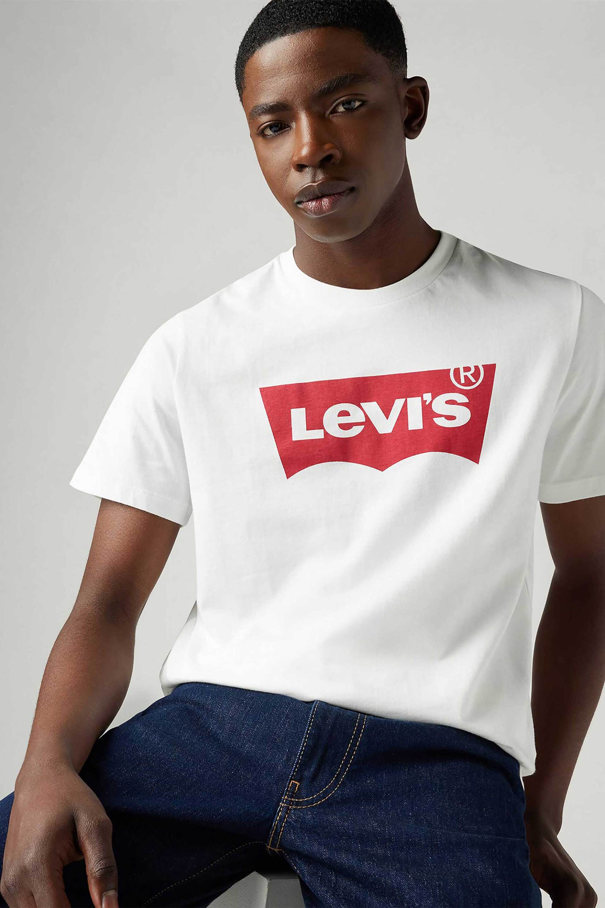 Levi's® ανδρικό T-shirt μονόχρωμο βαμβακερό με contrast logo print "Graphic Set-in" - 177830140 Λευκό φωτογραφία