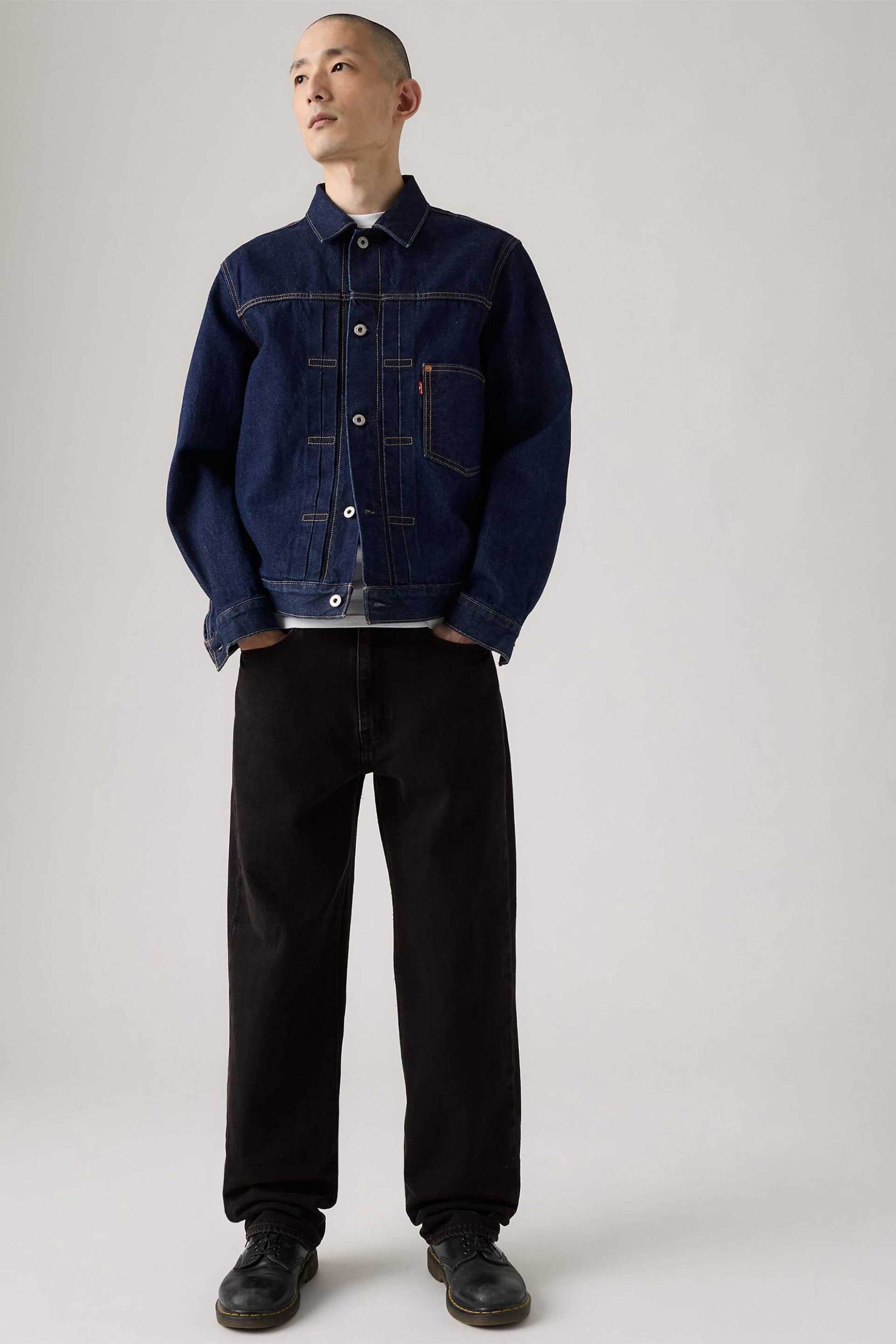 LEVI'S Levi's® ανδρικό τζιν παντελόνι πεντάτσεπο με logo patch Loose Fit "568" - 290370066 Μαύρο