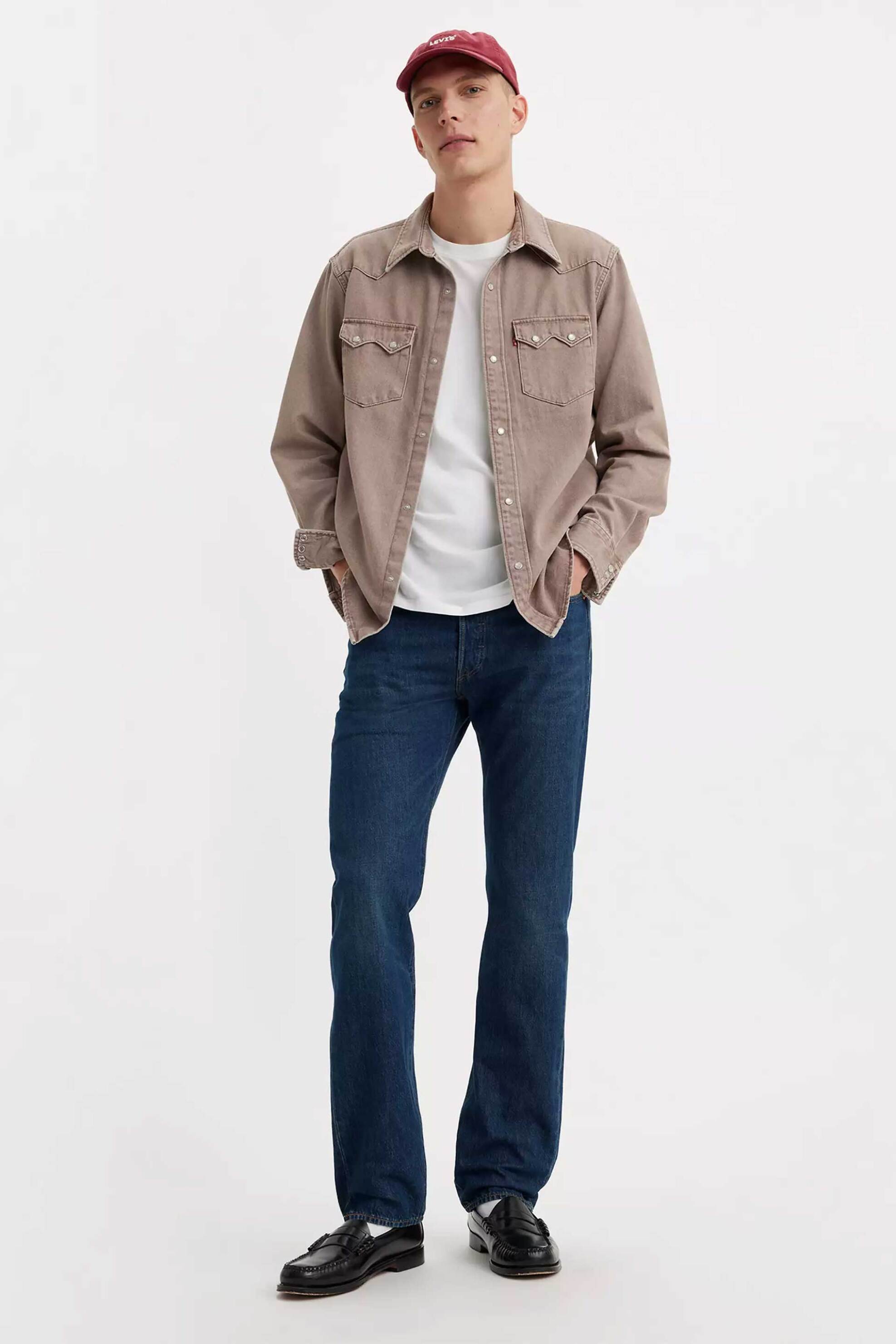 Levi's® ανδρικό τζιν παντελόνι πεντάτσεπο Regular Fit "501" - 005013199 Denim Blue