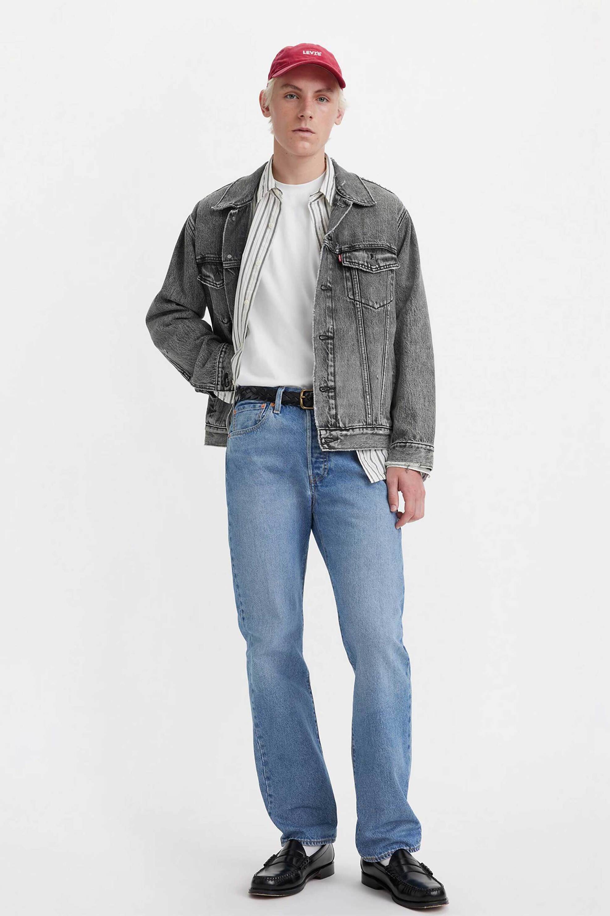 Levi's® ανδρικό τζιν παντελόνι πεντάτσεπο Regular Straight Fit "501® Original" - 005013504 Denim Blue