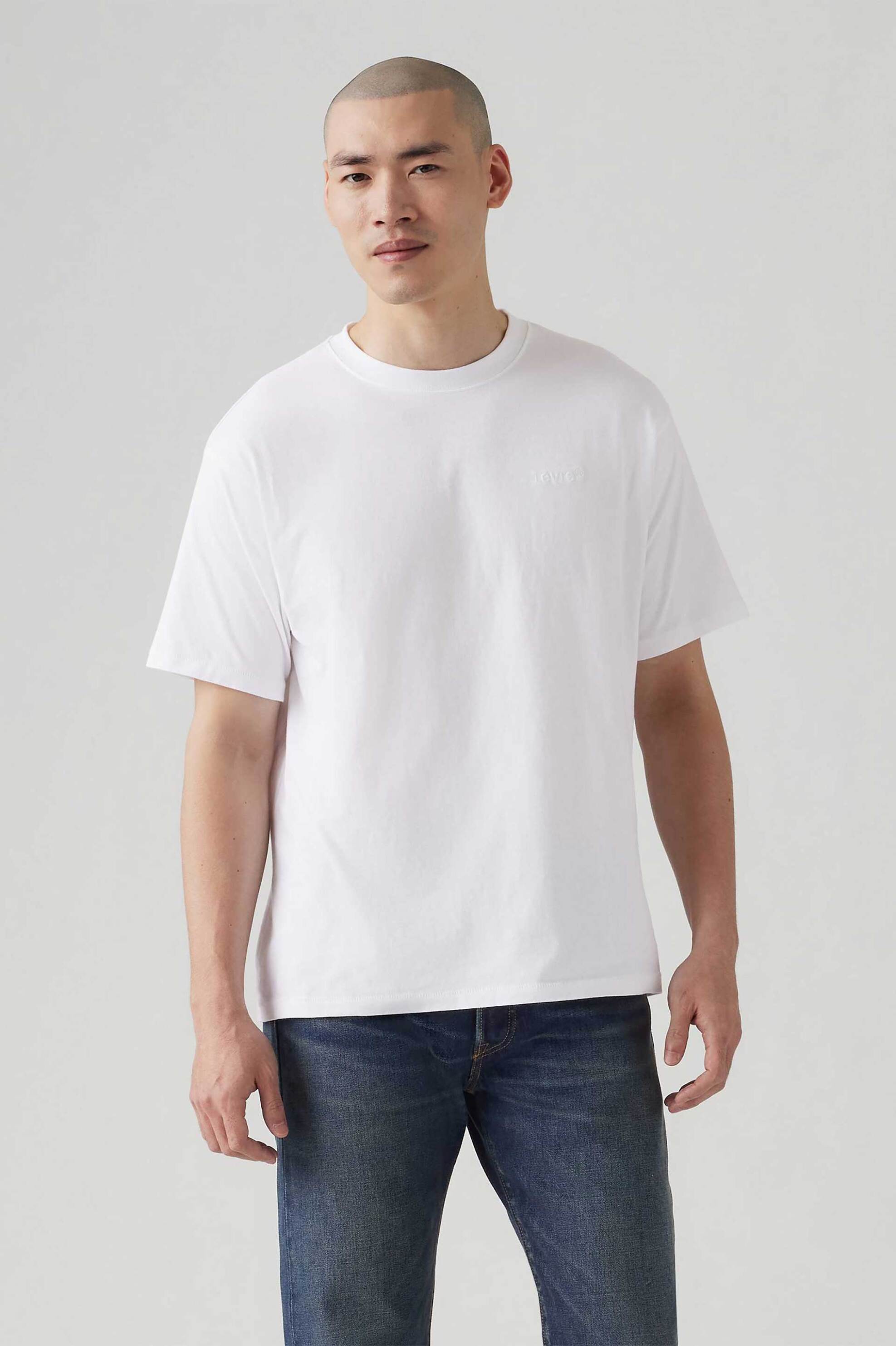 Levi's® ανδρικό T-shirt μονόχρωμο Relaxed Fit - A06370000 Λευκό