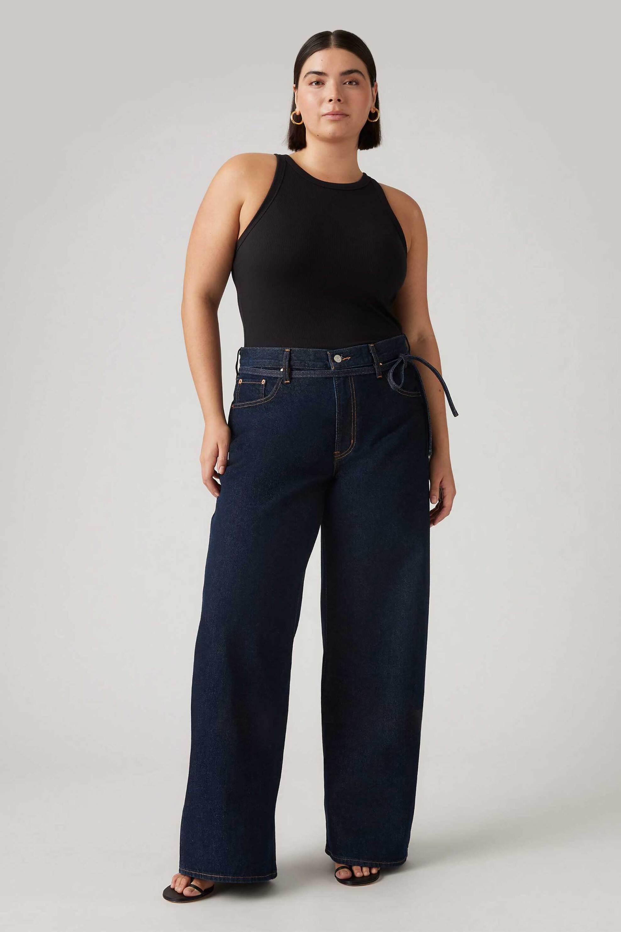 LEVI'S Levi's® γυναικείο τζιν παντελόνι ψηλόμεσο πεντάτσεπο Οversized Fit "XL Straight" - A87010007 Denim Blue Σκούρο
