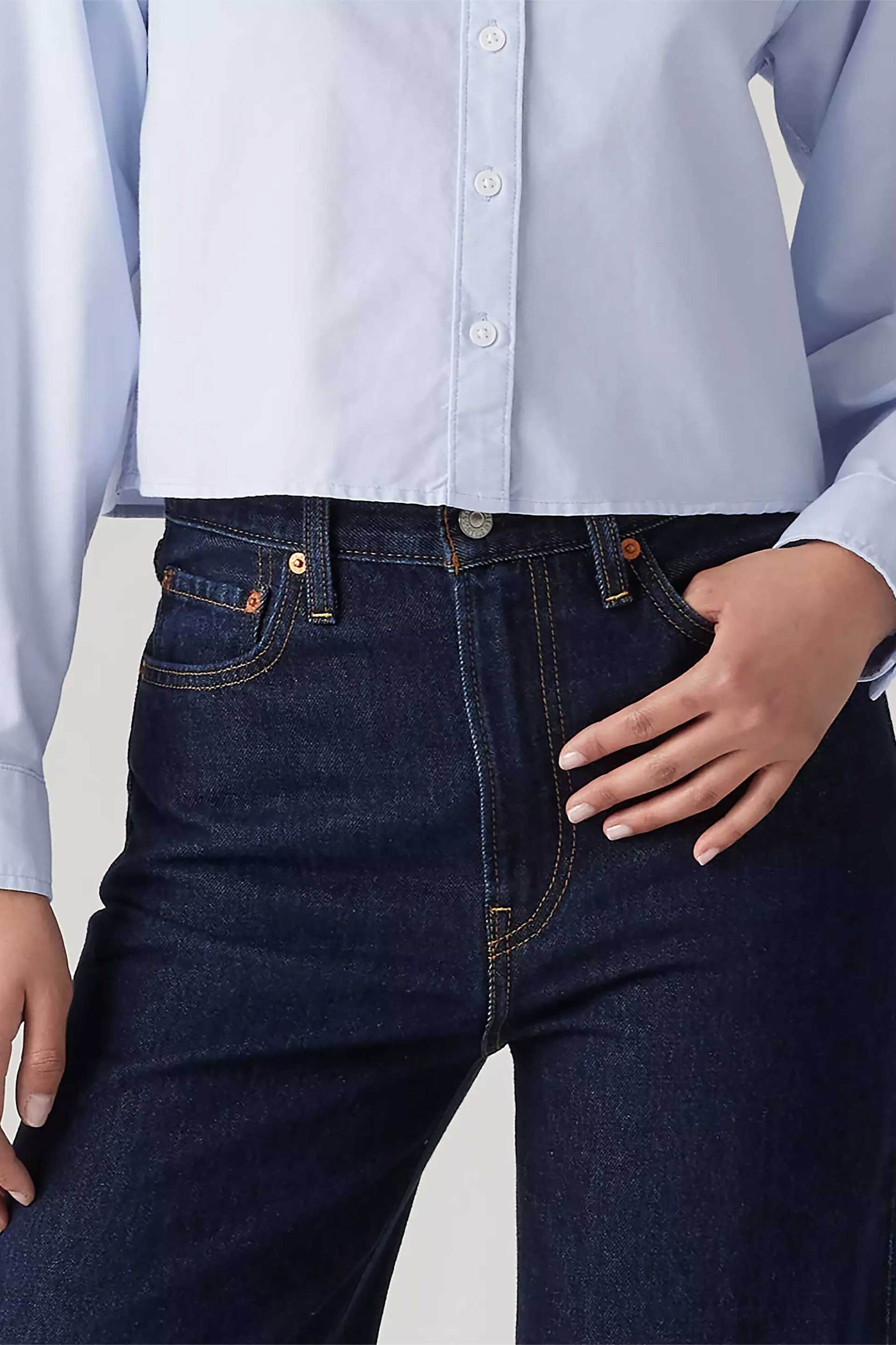 Levi's® γυναικείο τζιν παντελόνι ψηλόμεσο πεντάτσεπο Wide Leg "Ribcage" - A60810019 Denim Blue Σκούρο φωτογραφία