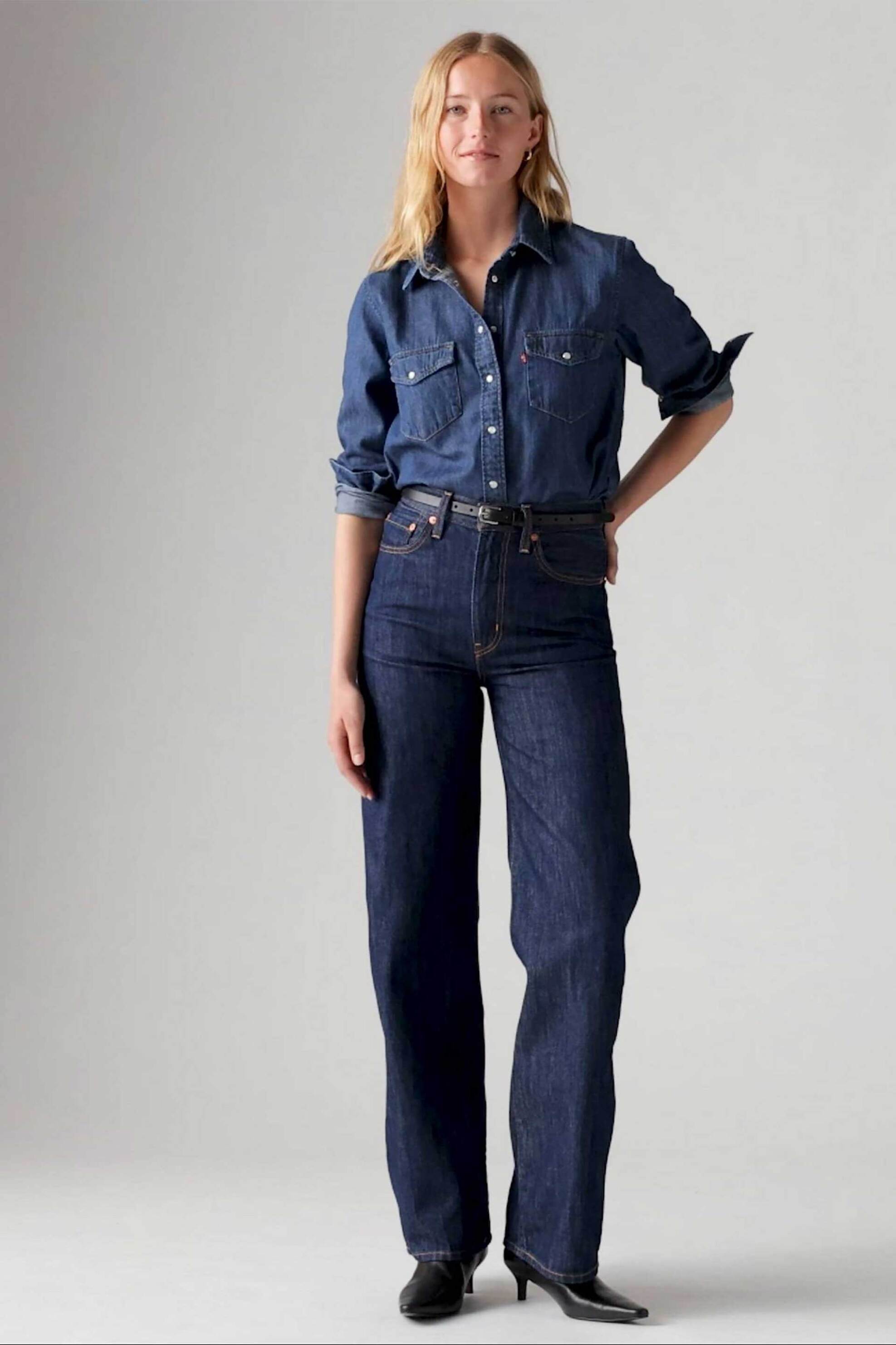 Levi's® γυναικείο denim πουκάμισο Standard Fit "Western" - 167860101 Denim Blue Σκούρο φωτογραφία