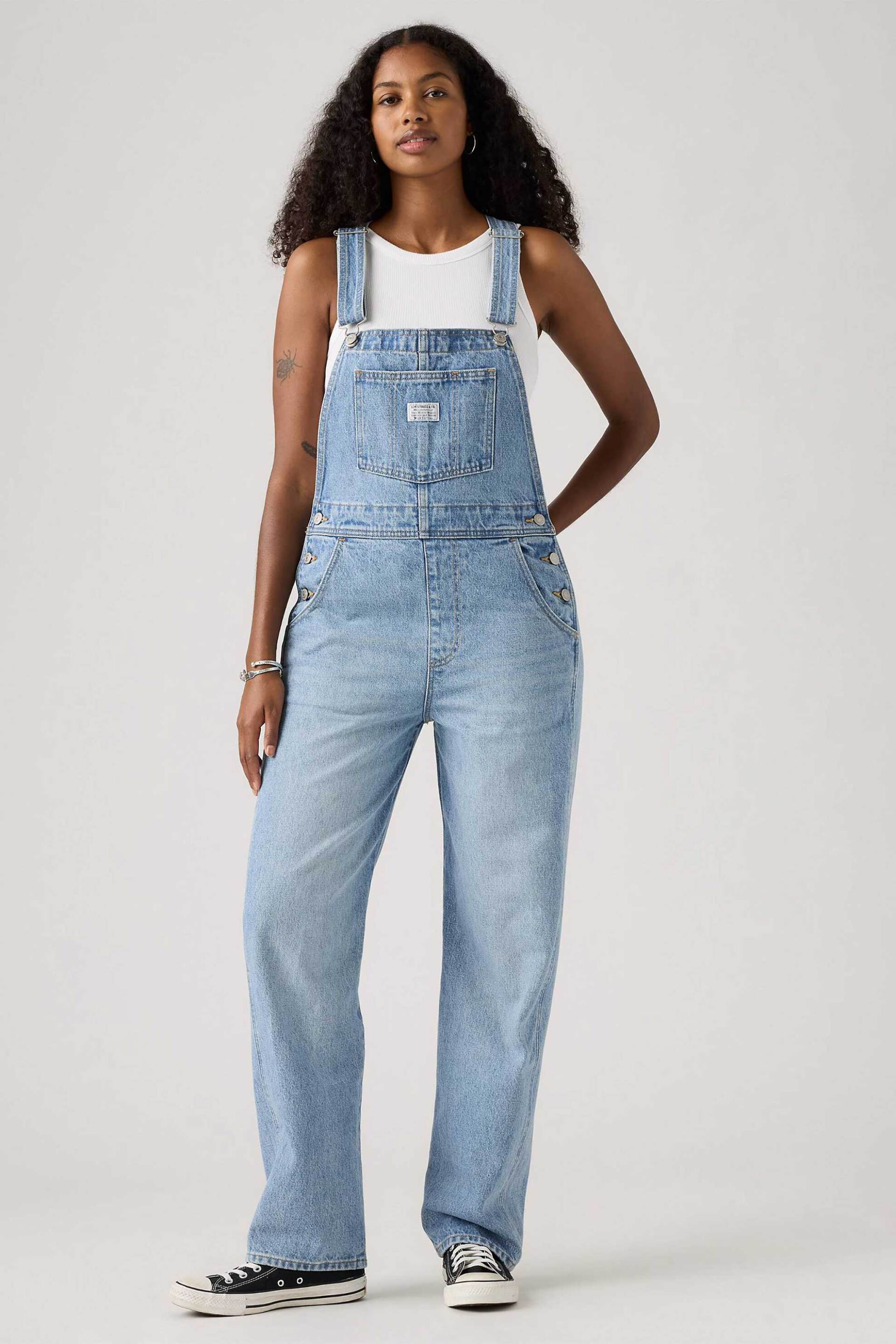 LEVI'S Levi's® γυναικεία denim σαλοπέτα Relaxed Straight Fit "Vintage Overalls" - 853150016 Denim Blue Ανοιχτό