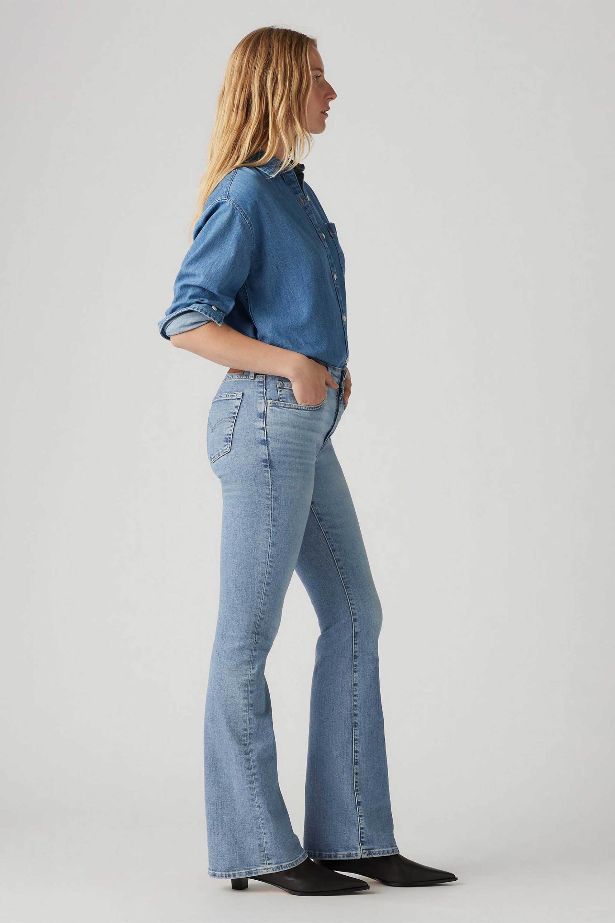 LEVI'S Levi's® γυναικείο τζιν παντελόνι ψηλόμεσο πεντάτσεπο Slim Bootcut Fit "726™" - A34100027 Denim Blue Ανοιχτό - 2