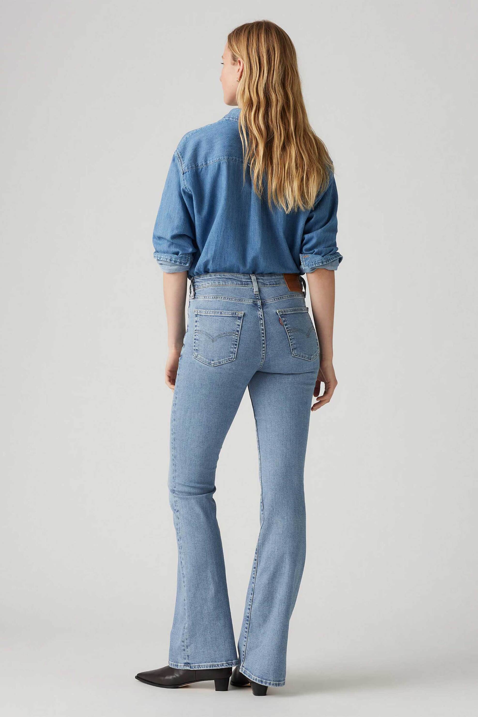 LEVI'S Levi's® γυναικείο τζιν παντελόνι ψηλόμεσο πεντάτσεπο Slim Bootcut Fit "726™" - A34100027 Denim Blue Ανοιχτό - 3