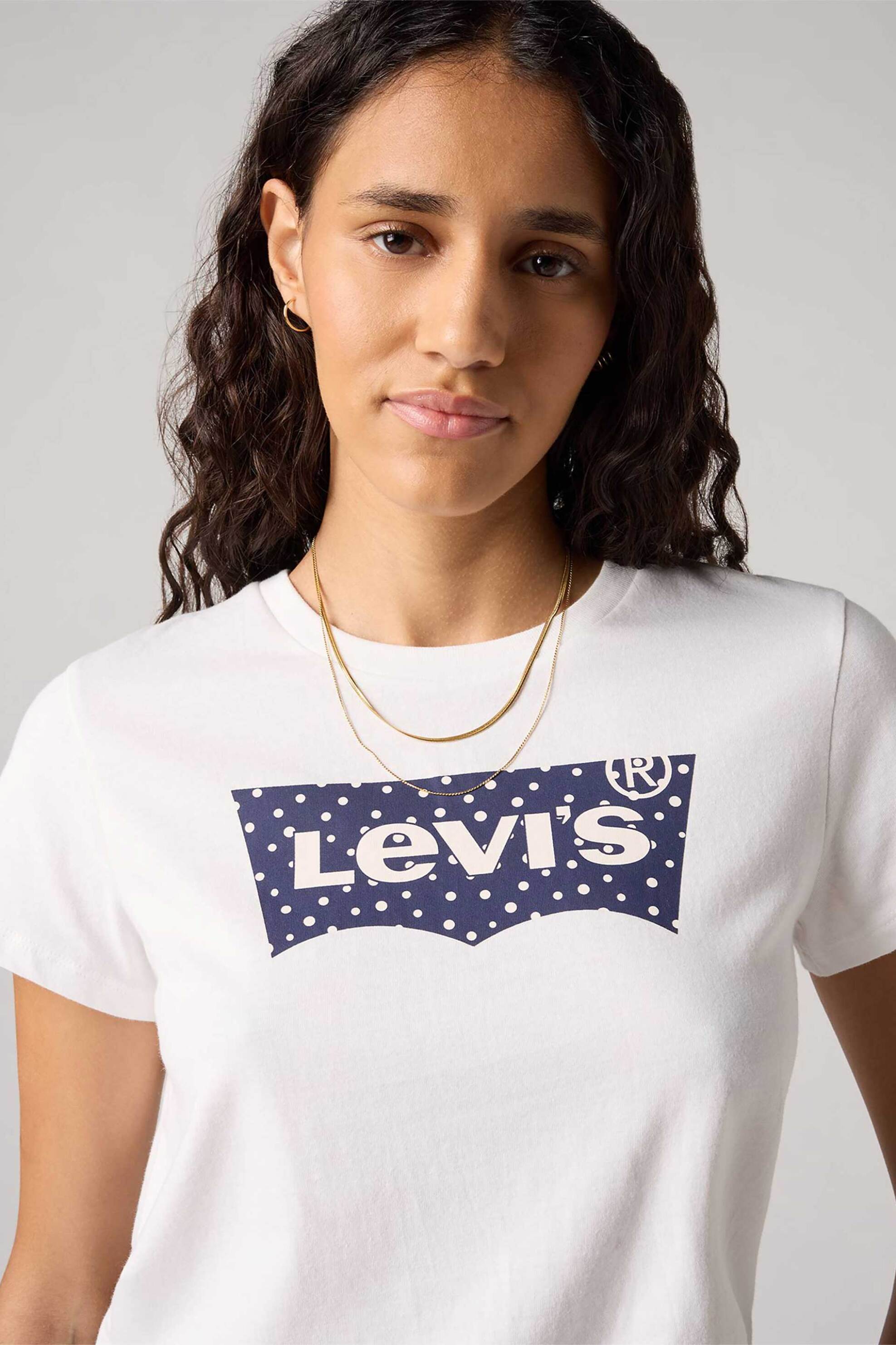 Levi's® γυναικείο T-shirt με graphic logo print Standard Fit "The Perfect Tee" - 173692943 Λευκό φωτογραφία