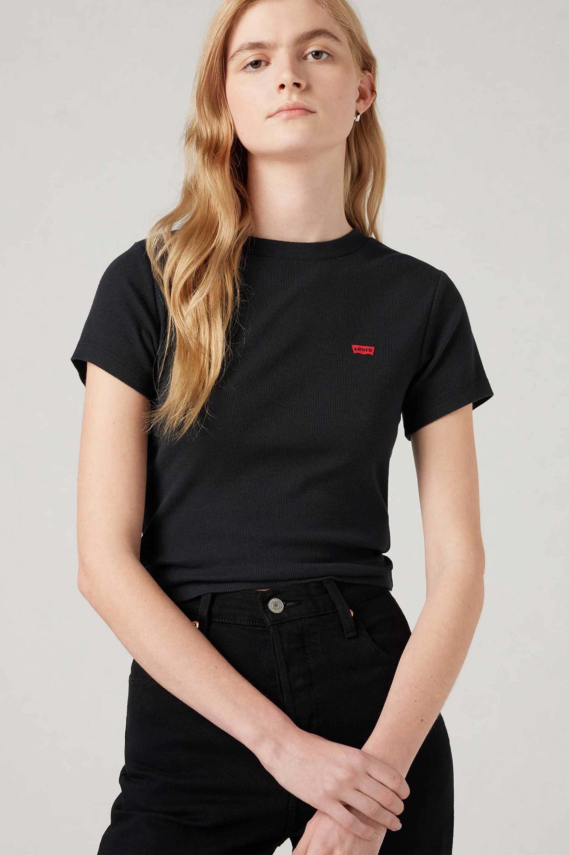 LEVI'S Levi's® γυναικείο T-shirt cropped με λογότυπο Slim Fit "Essential Sporty" - A74190014 Μαύρο