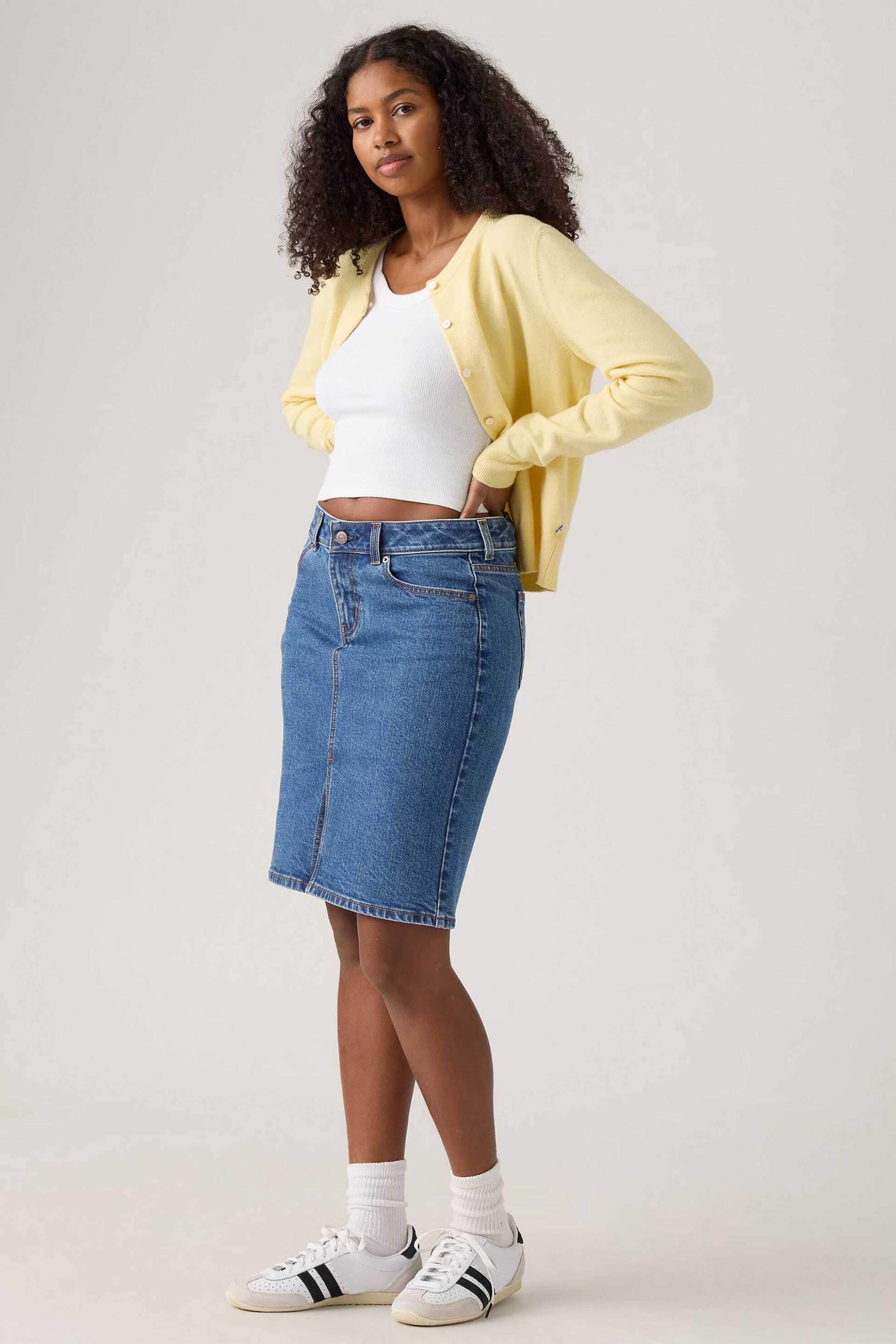 Levi's® γυναικεία mini φούστα denim ψηλόμεση πεντάτσεπη Slim Fit - 003Z60002 Denim Blue