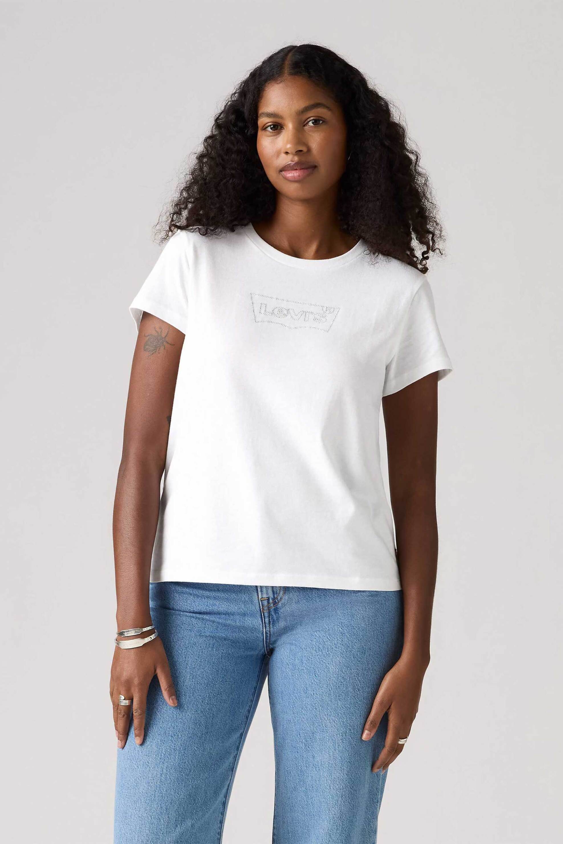 Levi's® γυναικείο T-shirt μονόχρωμο "Perfect Tee" - 173693271 Λευκό