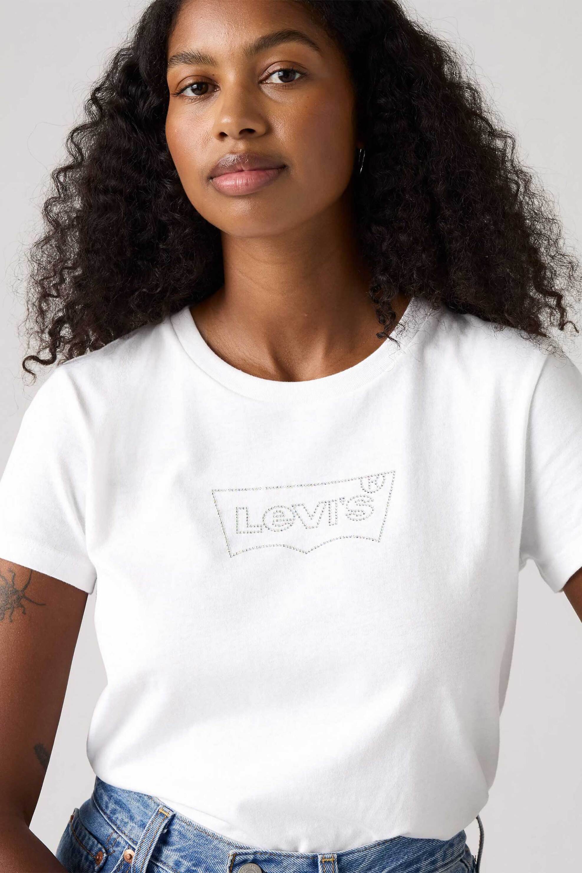 LEVI'S Levi's® γυναικείο T-shirt μονόχρωμο "Perfect Tee" - 173693271 Λευκό - 2