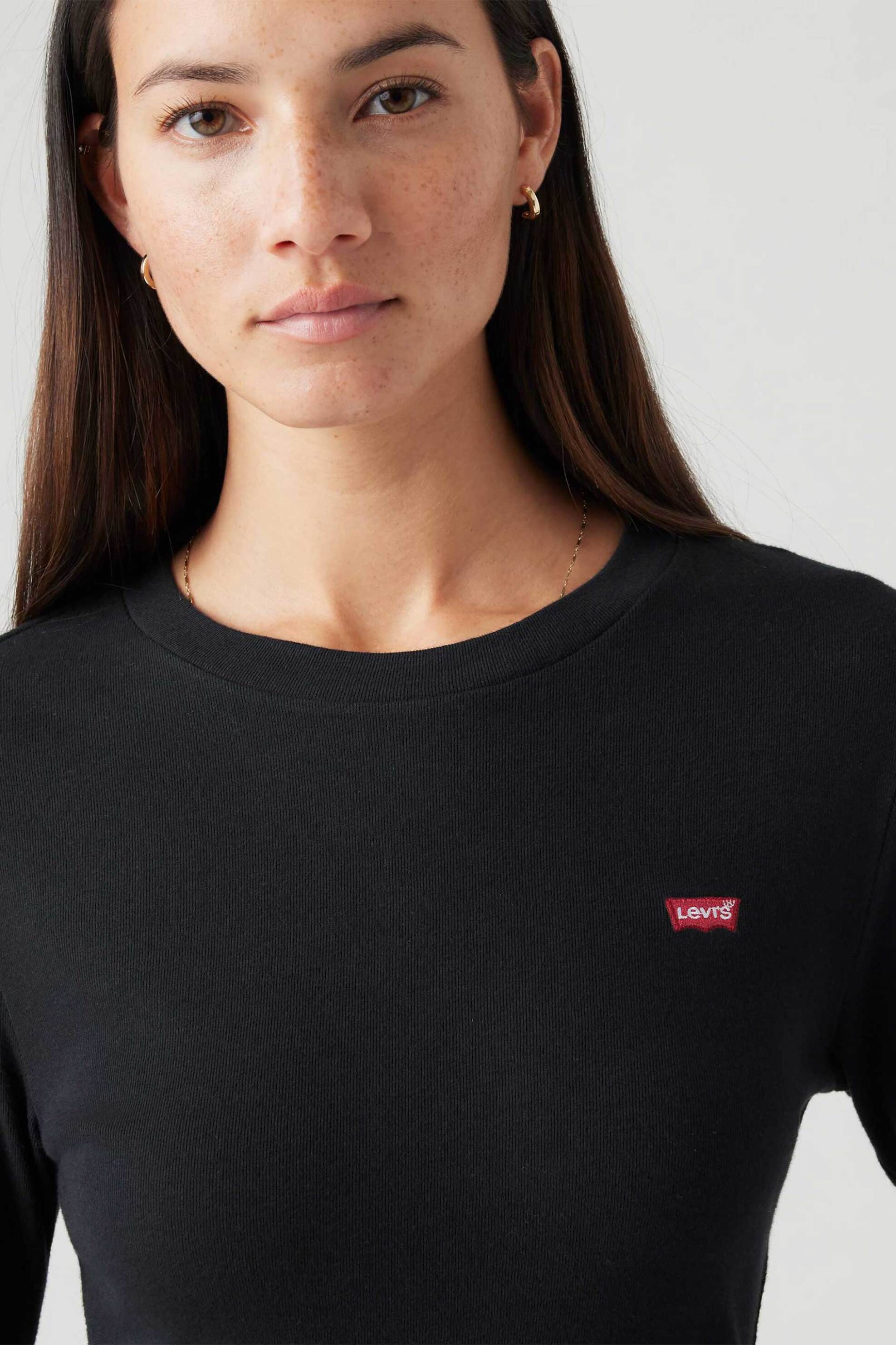 Levi's® γυναικεία μπλούζα μονόχρωμη με λογότυπο Regular Fit - 000KL0001 Μαύρο φωτογραφία