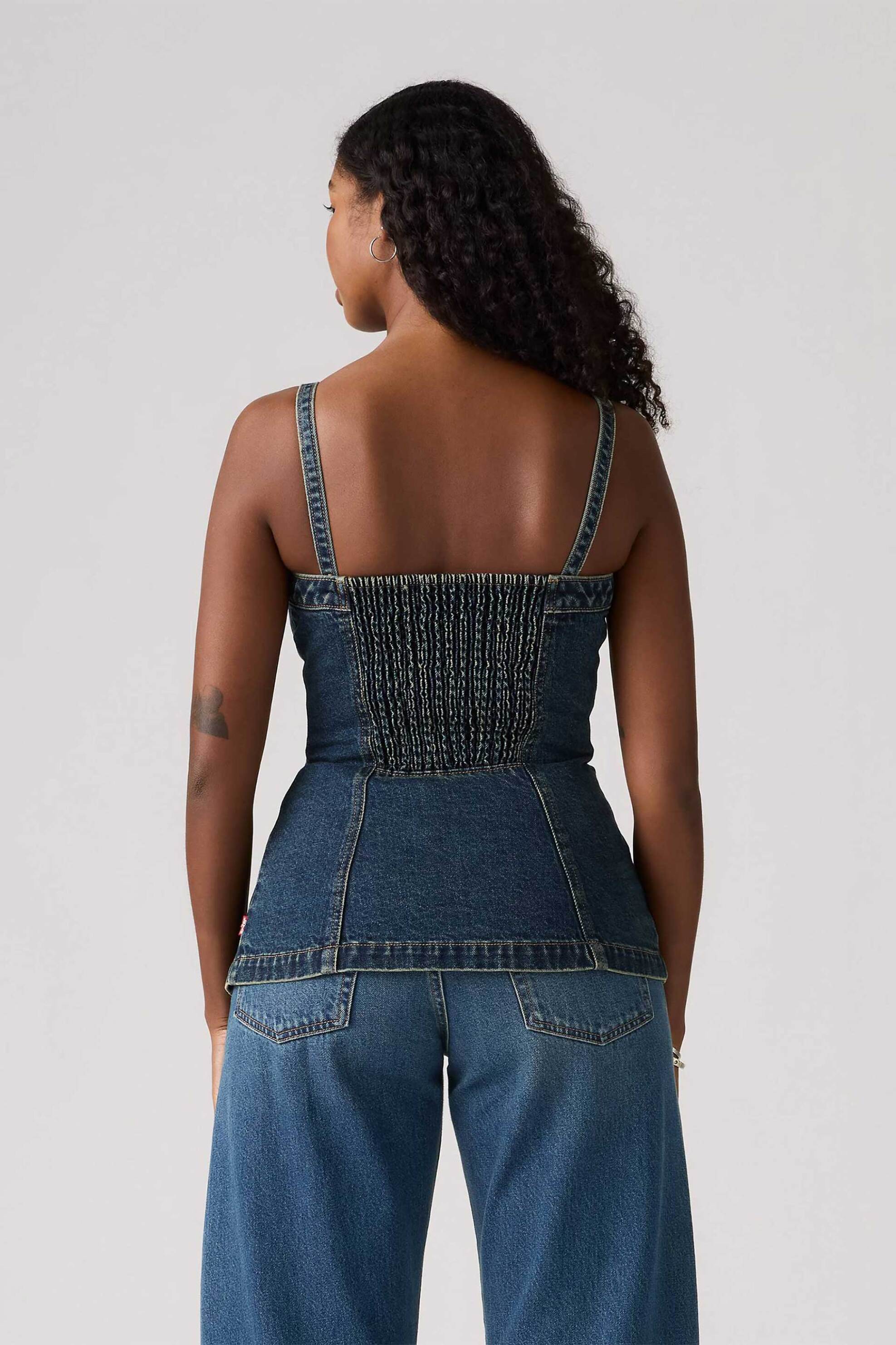 LEVI'S Levi's® γυναικείο αμάνικο denim τοπ Slim Fit "Tailored Bustier" - 003Z50001 Denim Blue - 3
