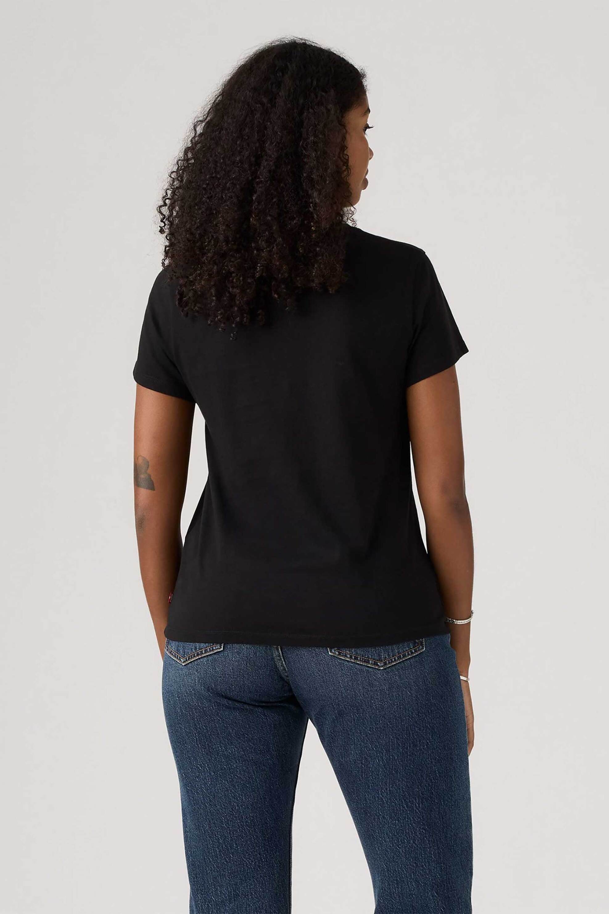 LEVI'S Levi's® γυναικείο T-shirt μονόχρωμο "Perfect Tee" - 173690632 Μαύρο - 3